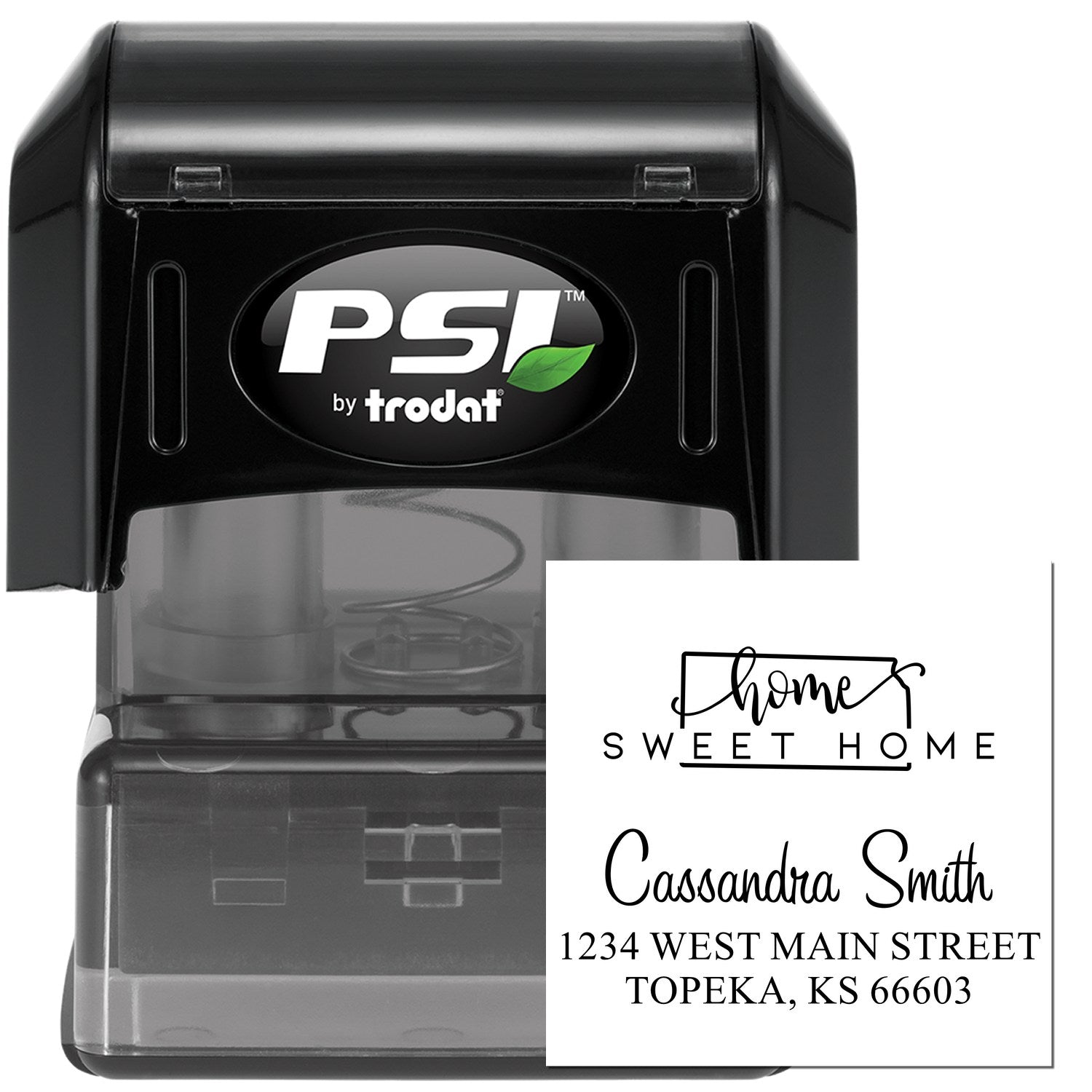 PSI Pre-Inked Home Sweet Home Kansas Personalized New Address Stamper - Engineer Seal Stamps
