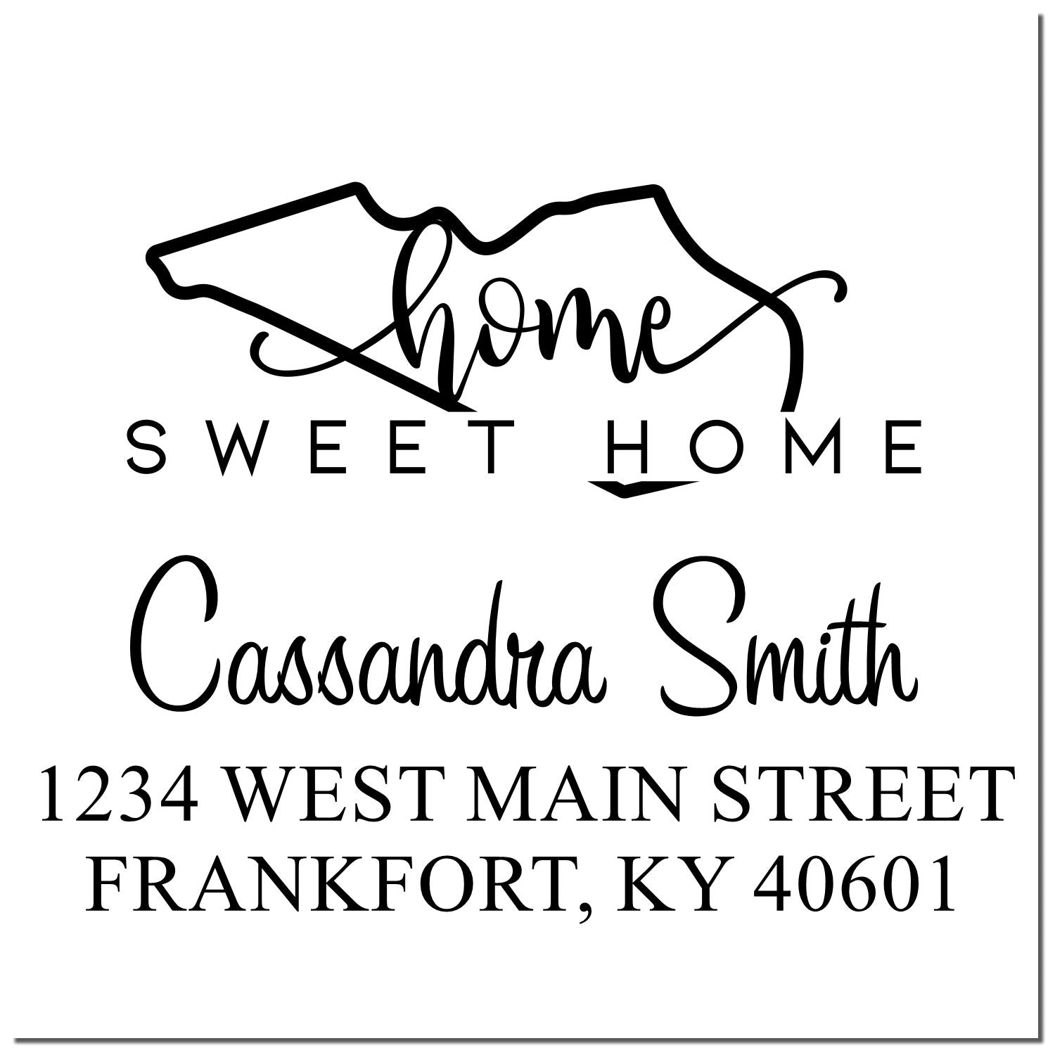 PSI Pre-Inked Home Sweet Home Kentucky Personalized New Address Rubber Stamp - Engineer Seal Stamps