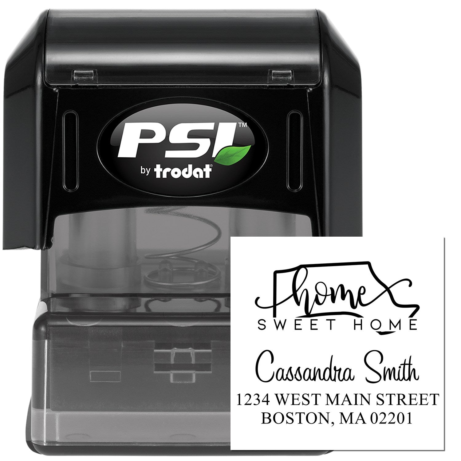 PSI Pre-Inked Home Sweet Home Massachusetts Personalized Address Label Stamp - Engineer Seal Stamps