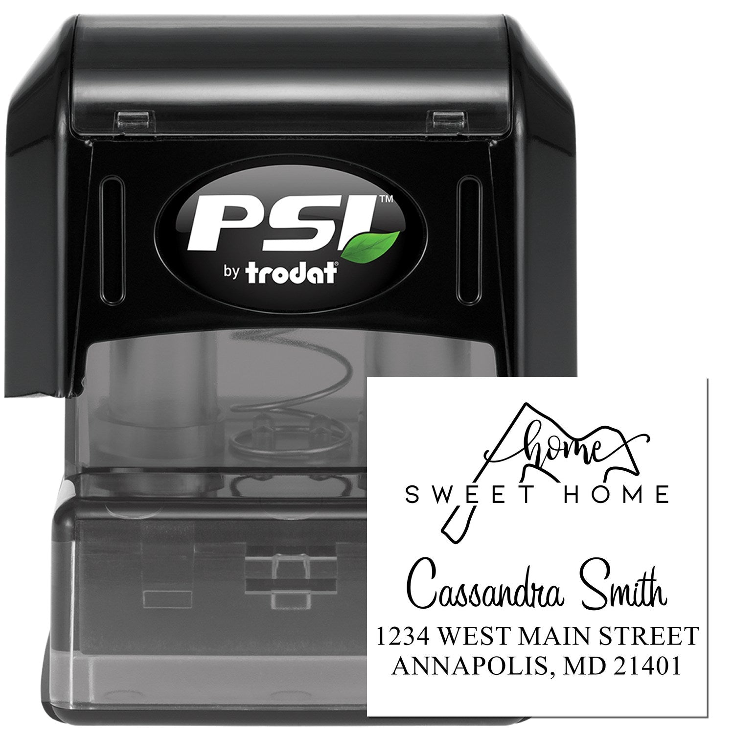 PSI Pre-Inked Home Sweet Home Maryland Personalized Home Address for Envelopes Rubber Stamp - Engineer Seal Stamps