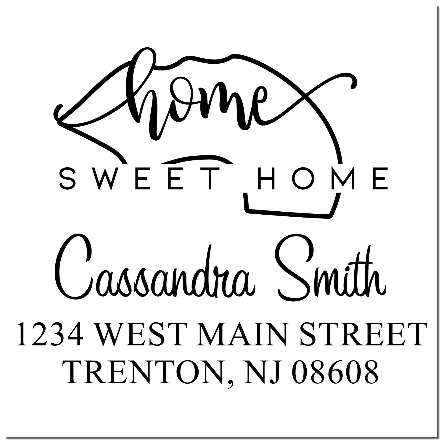 PSI Pre-Inked Home Sweet Home New Jersey Custom Name and Address Stamp - Engineer Seal Stamps