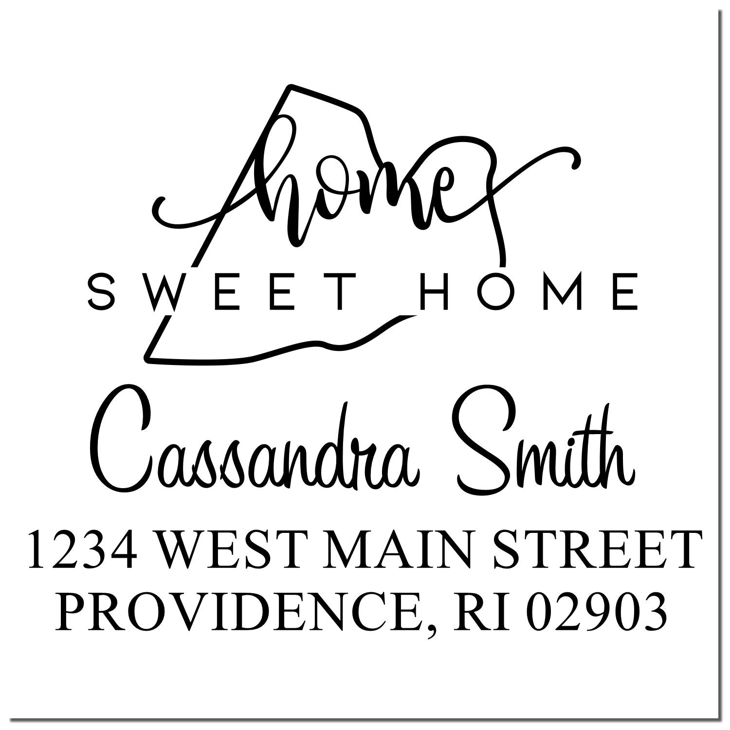 PSI Pre-Inked Home Sweet Home Rhode Island Custom Home Address Stamp - Engineer Seal Stamps