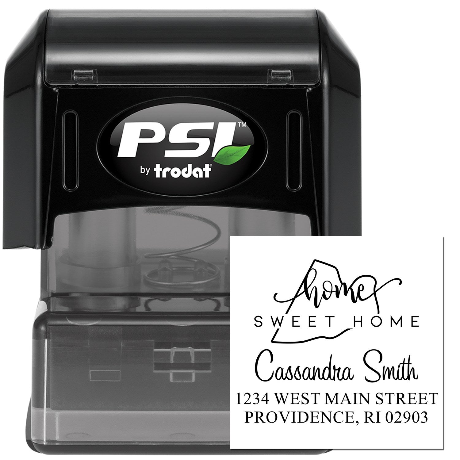 PSI Pre-Inked Home Sweet Home Rhode Island Custom Home Address Stamp - Engineer Seal Stamps