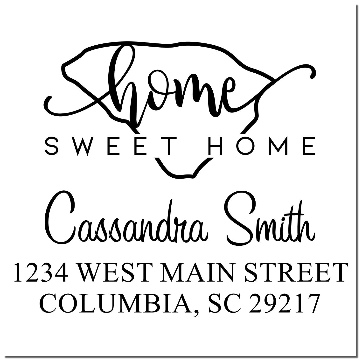 PSI Pre-Inked Home Sweet Home South Carolina Custom Home Address Stamper - Engineer Seal Stamps