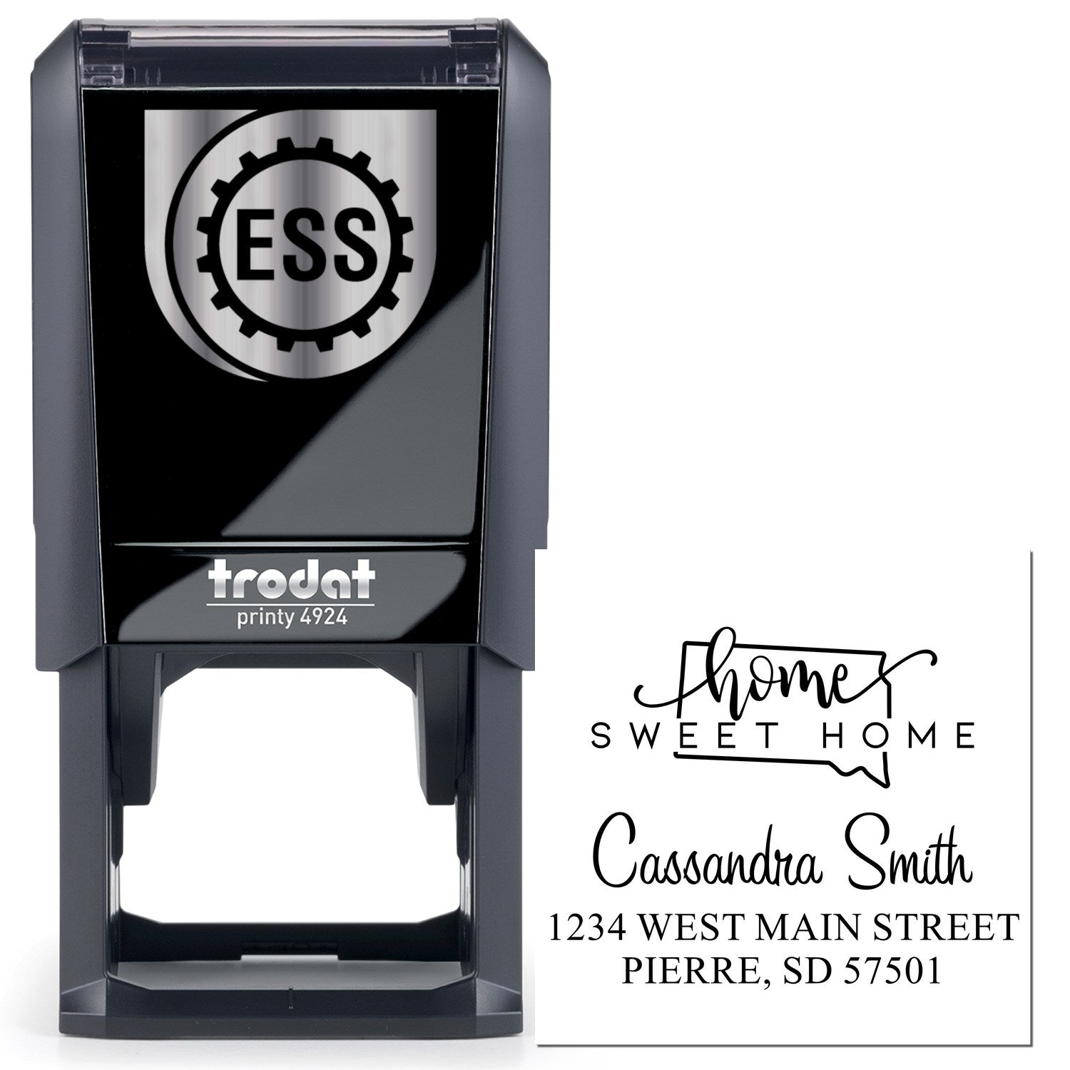 Self-Inking Home Sweet Home South Dakota Custom Mailing Stamp - Engineer Seal Stamps