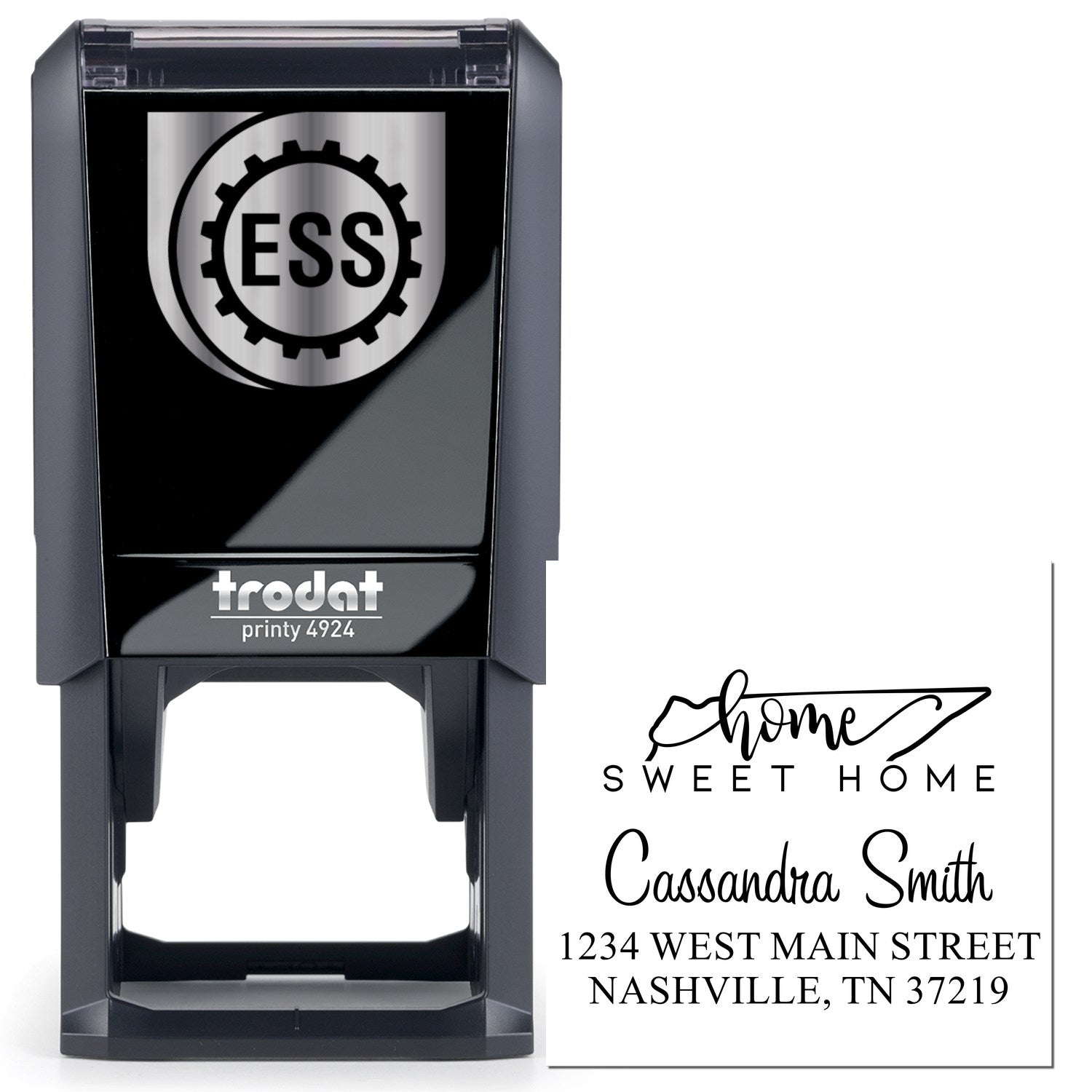 Self-Inking Home Sweet Home Tennessee Custom Mailing Stamper - Engineer Seal Stamps