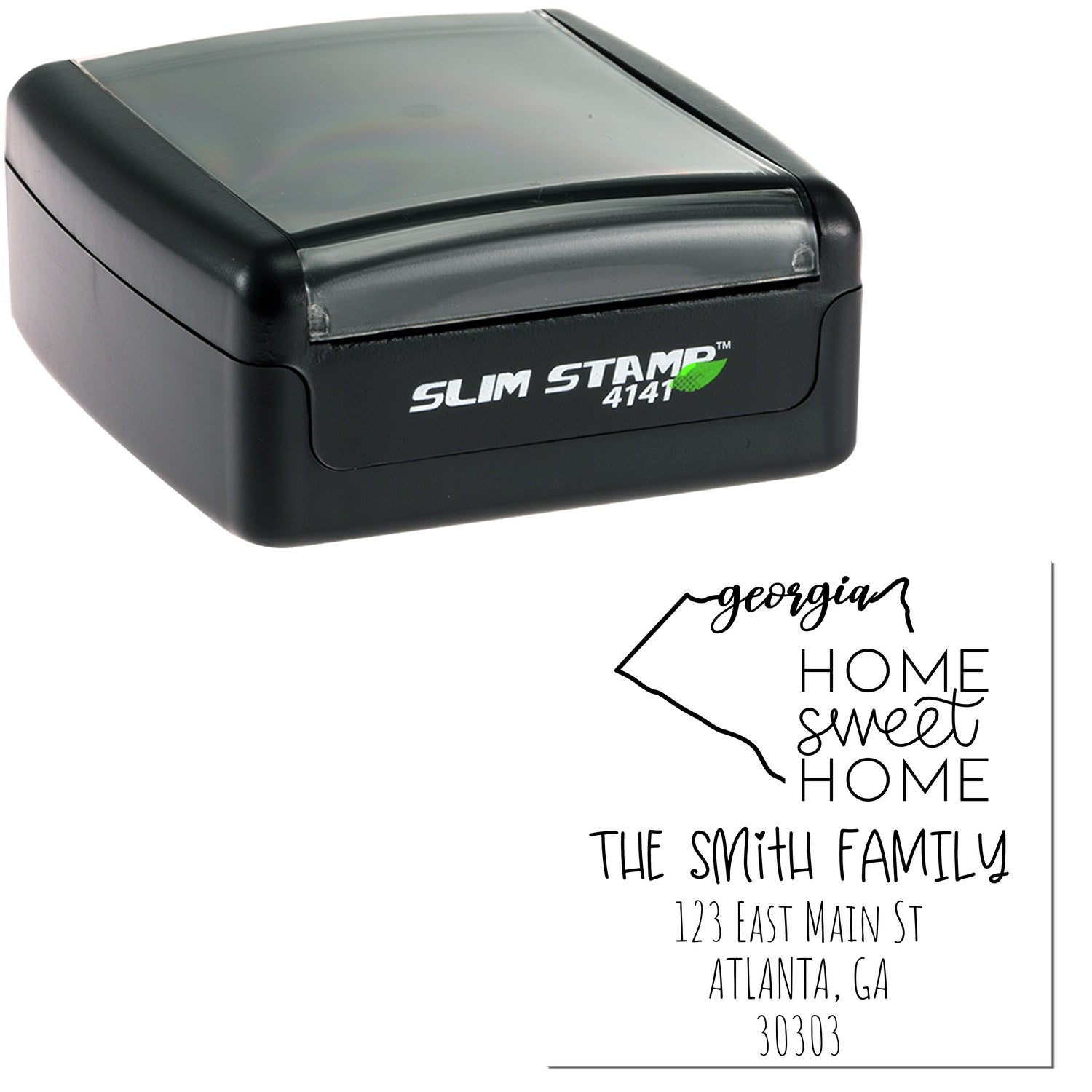 Slim Georgia Home Sweet Home Customized Name and Address Stamp - Engineer Seal Stamps