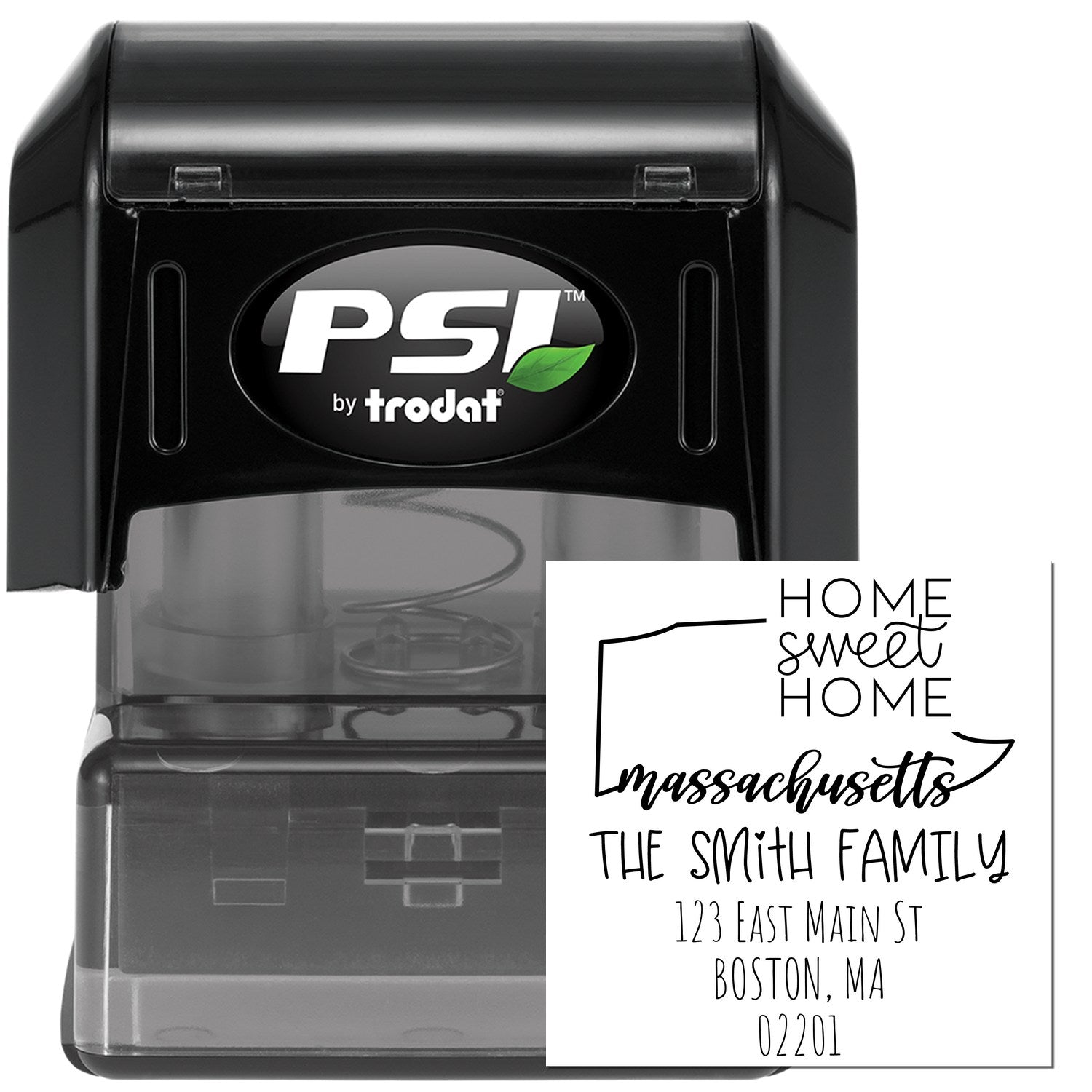 PSI Pre-Inked Massachusetts Home Sweet Home Customized Mailing Stamp - Engineer Seal Stamps