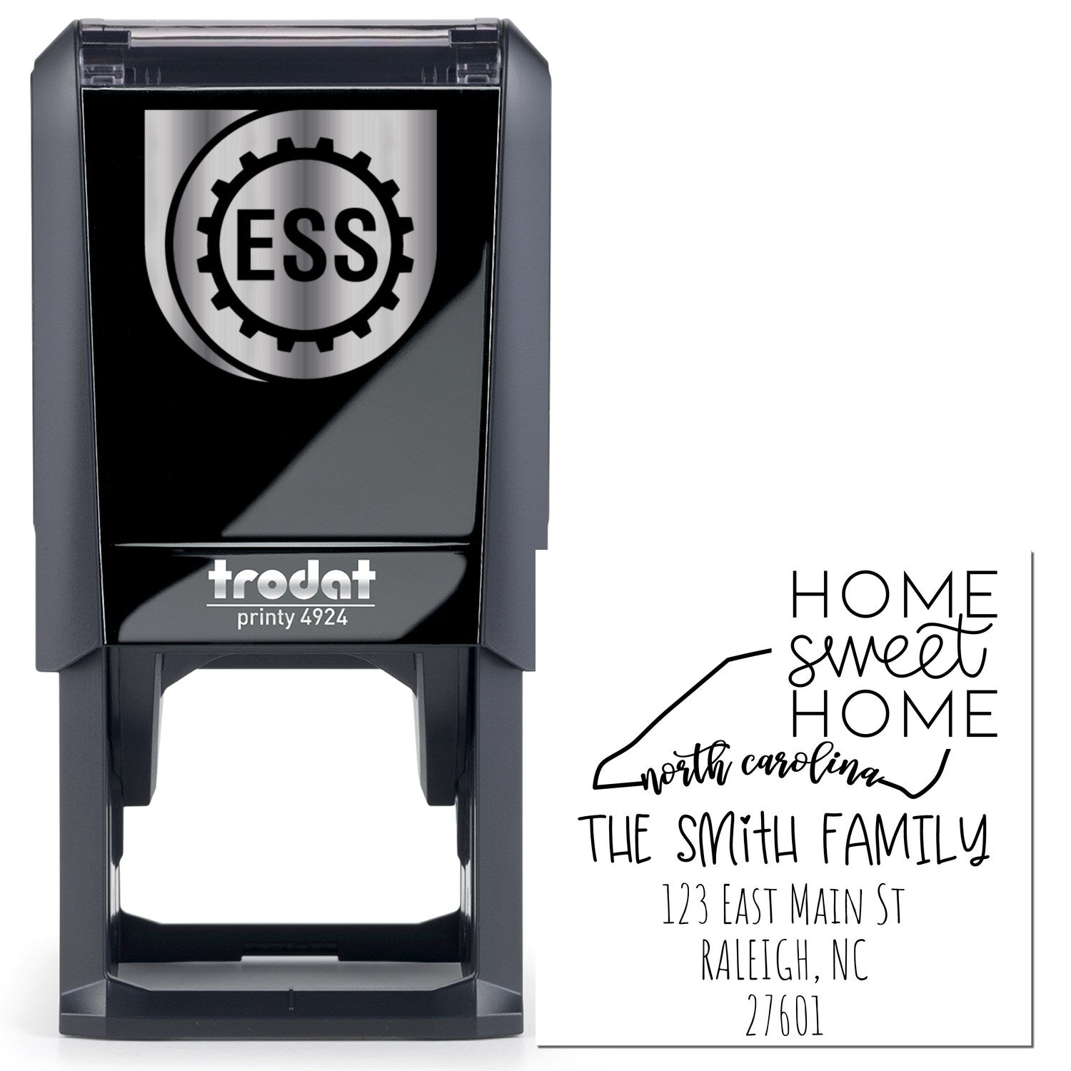 Self-Inking North Carolina Home Sweet Home Customized Mail Stamper - Engineer Seal Stamps