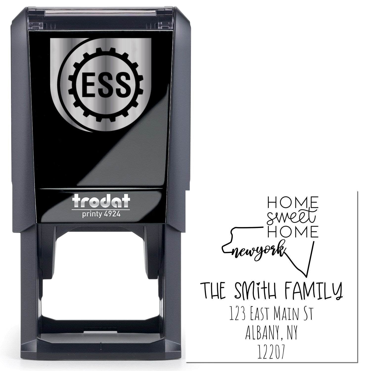 Self-Inking New York Home Sweet Home Customized Mail Stamp - Engineer Seal Stamps