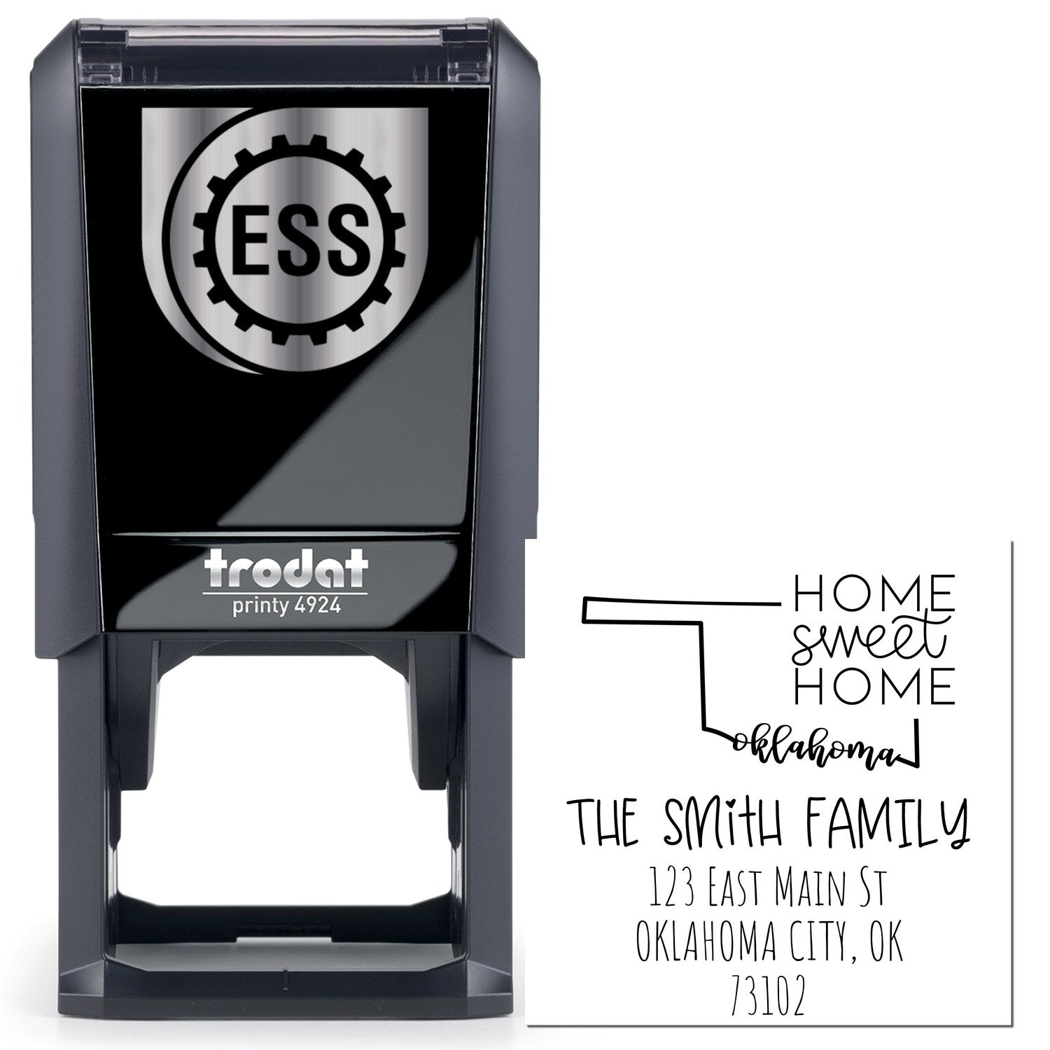 Self-Inking Oklahoma Home Sweet Home Customized Home Address Stamper - Engineer Seal Stamps
