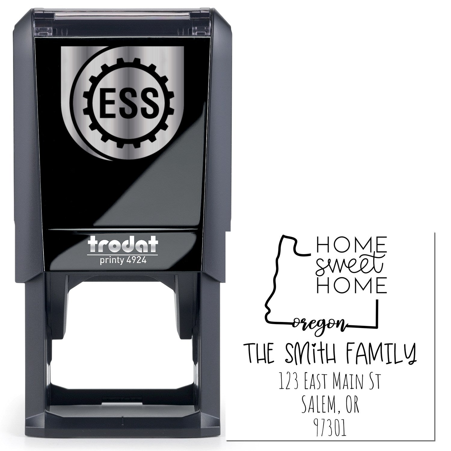 Self-Inking Oregon Home Sweet Home Customized Home Address Rubber Stamp - Engineer Seal Stamps