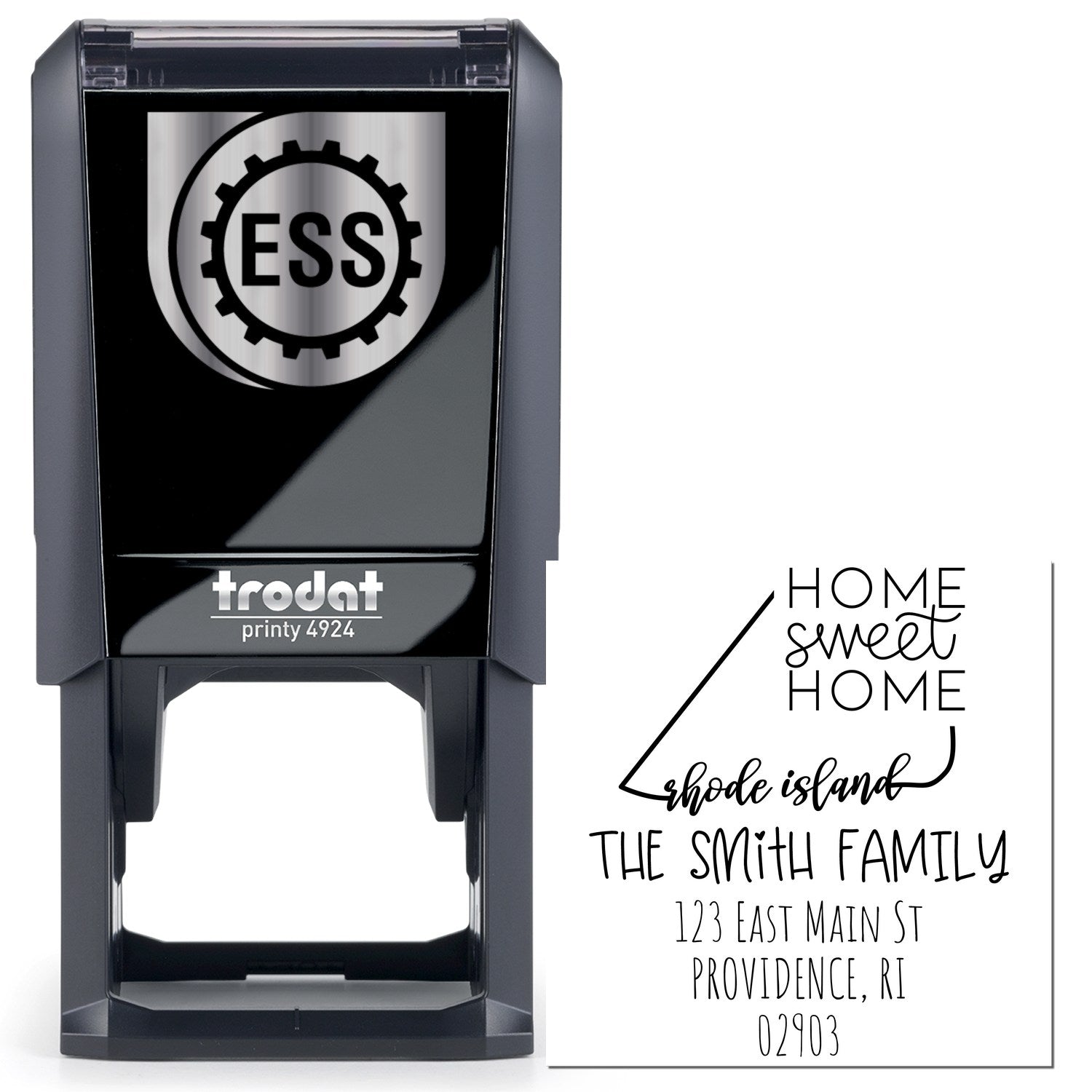 Self-Inking Rhode Island Home Sweet Home Customized New Home Address Stamper - Engineer Seal Stamps