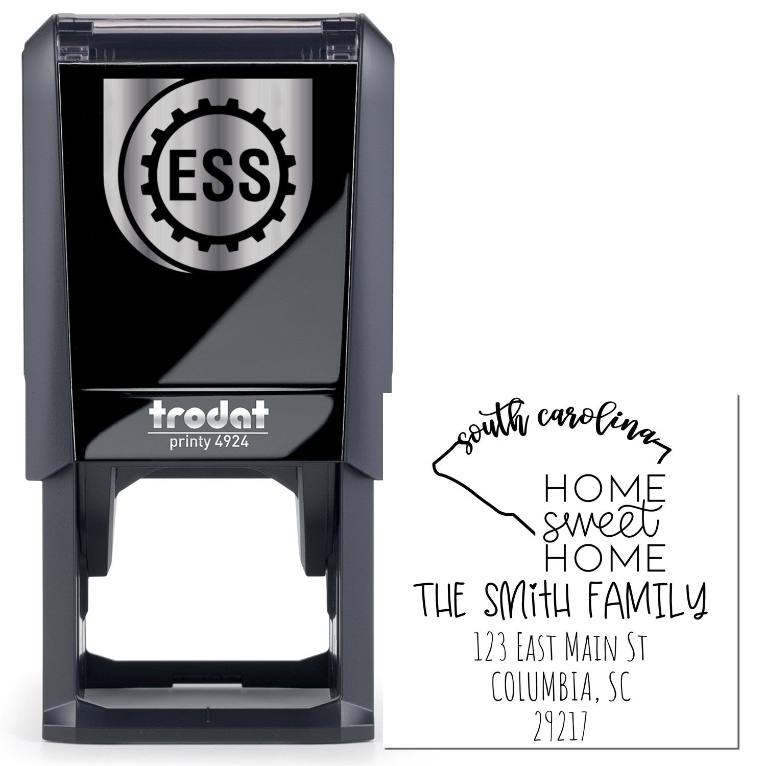Self-Inking South Carolina Home Sweet Home Customized New Home Address Rubber Stamp - Engineer Seal Stamps