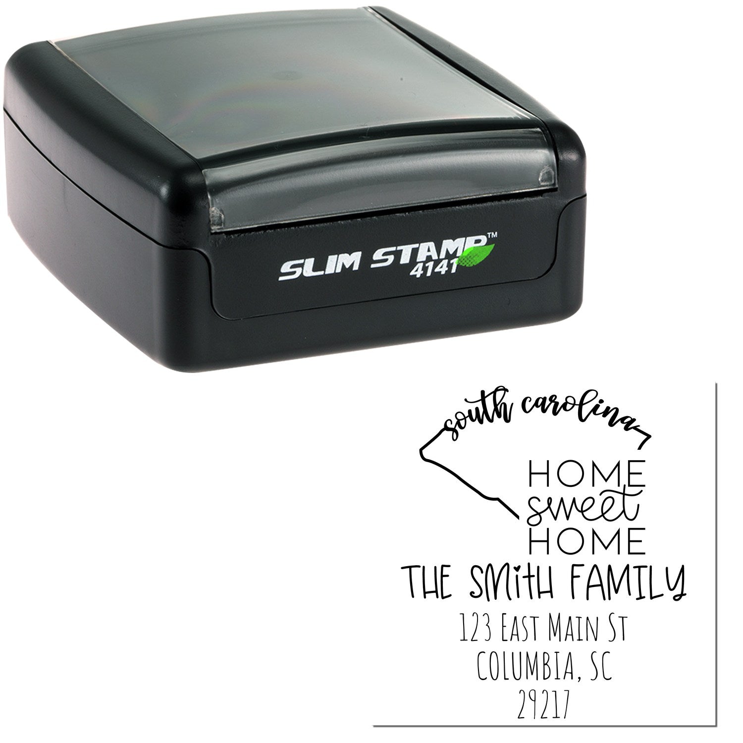 Slim South Carolina Home Sweet Home Customized Address Label Stamp - Engineer Seal Stamps