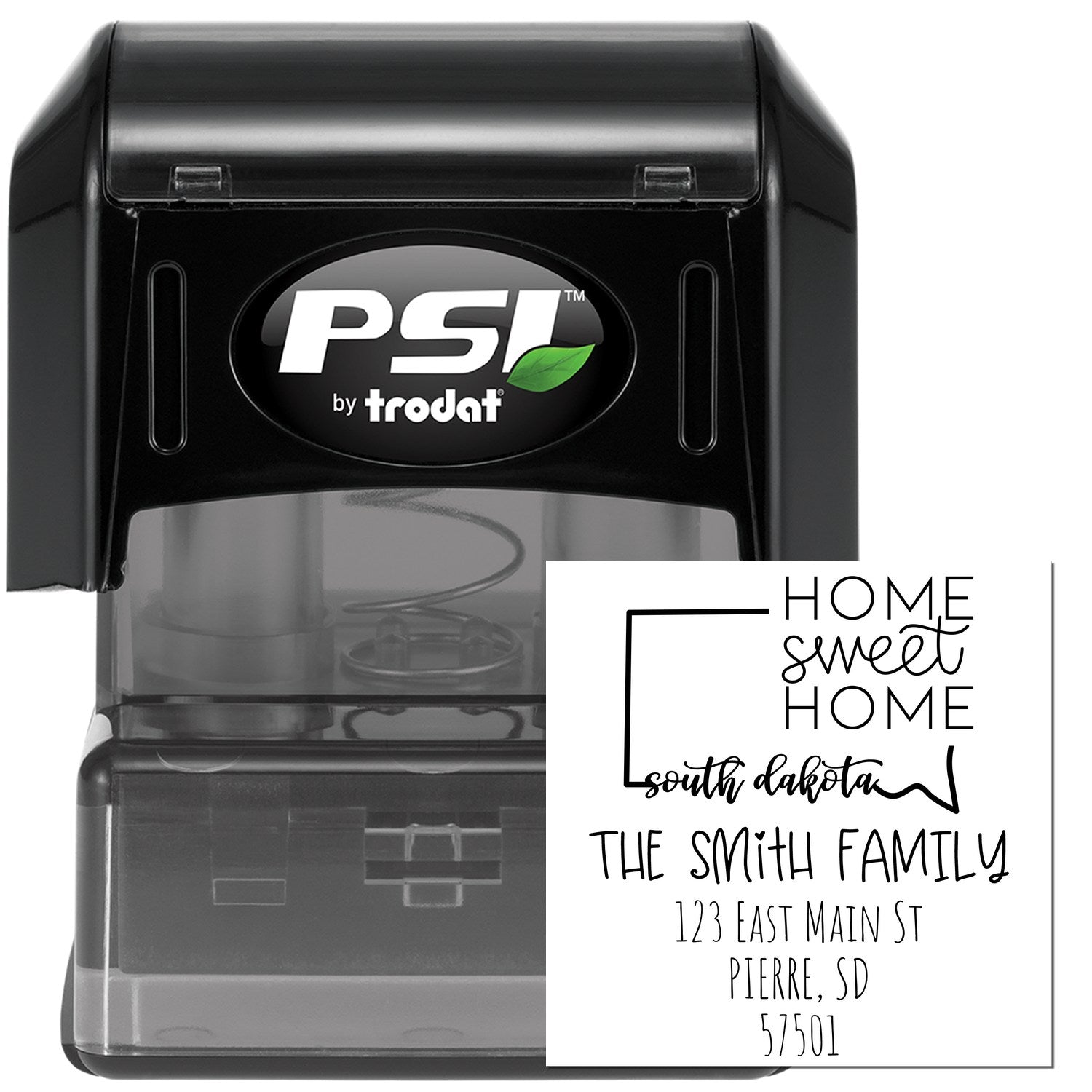 PSI Pre-Inked South Dakota Home Sweet Home Customized Mail Address Rubber Stamp - Engineer Seal Stamps