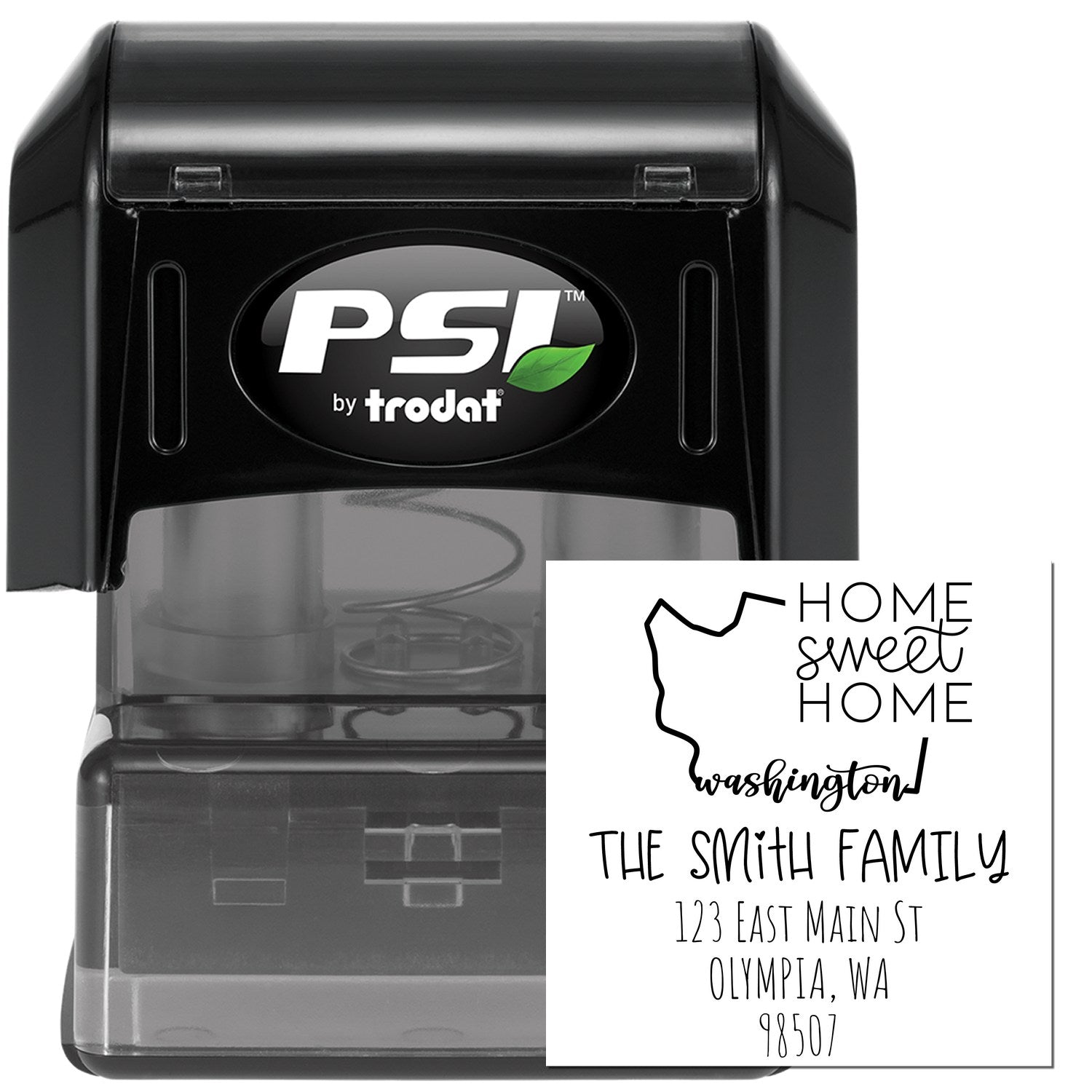 PSI Pre-Inked Washington Home Sweet Home Customized Home Address for Envelopes Rubber Stamp - Engineer Seal Stamps