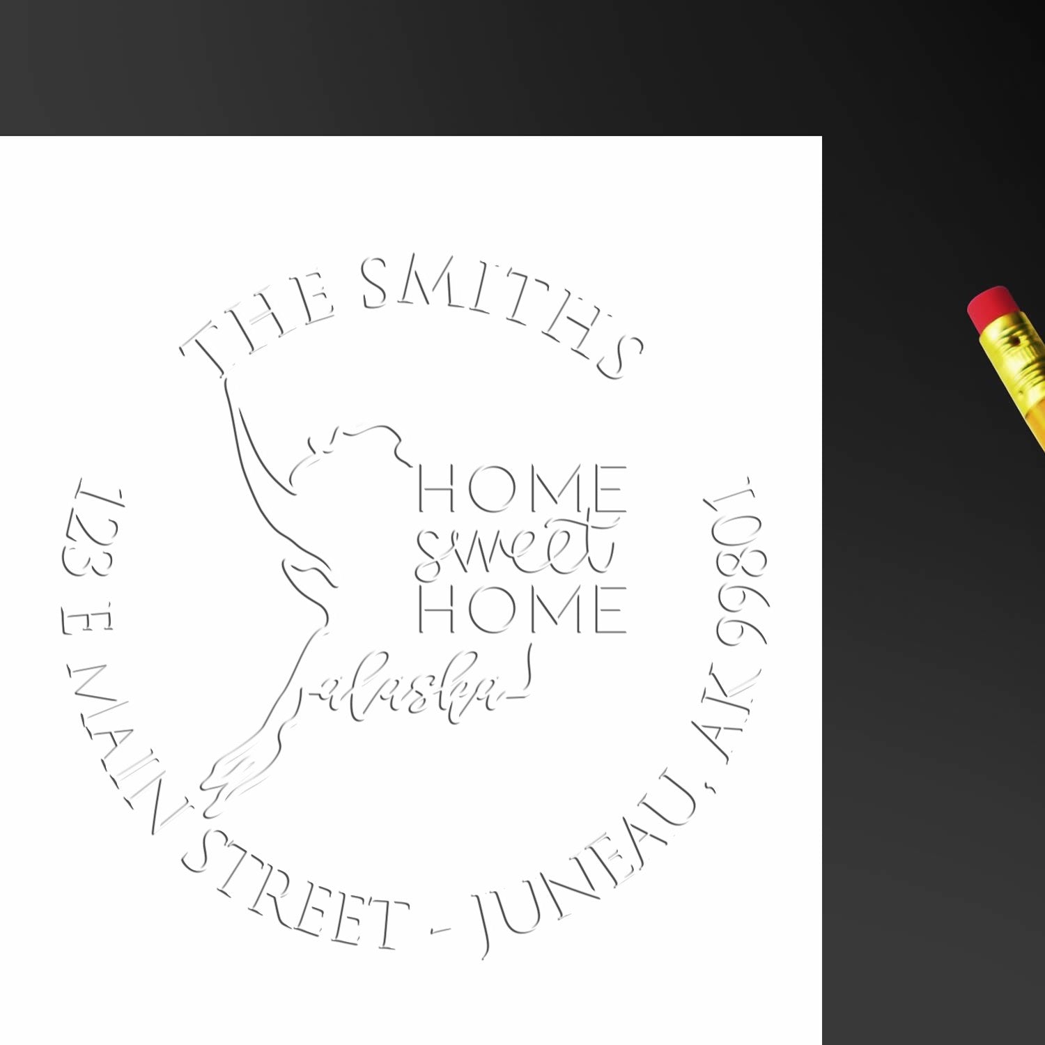 Round AK Soft Personalized Mailing Address Stamp Embosser