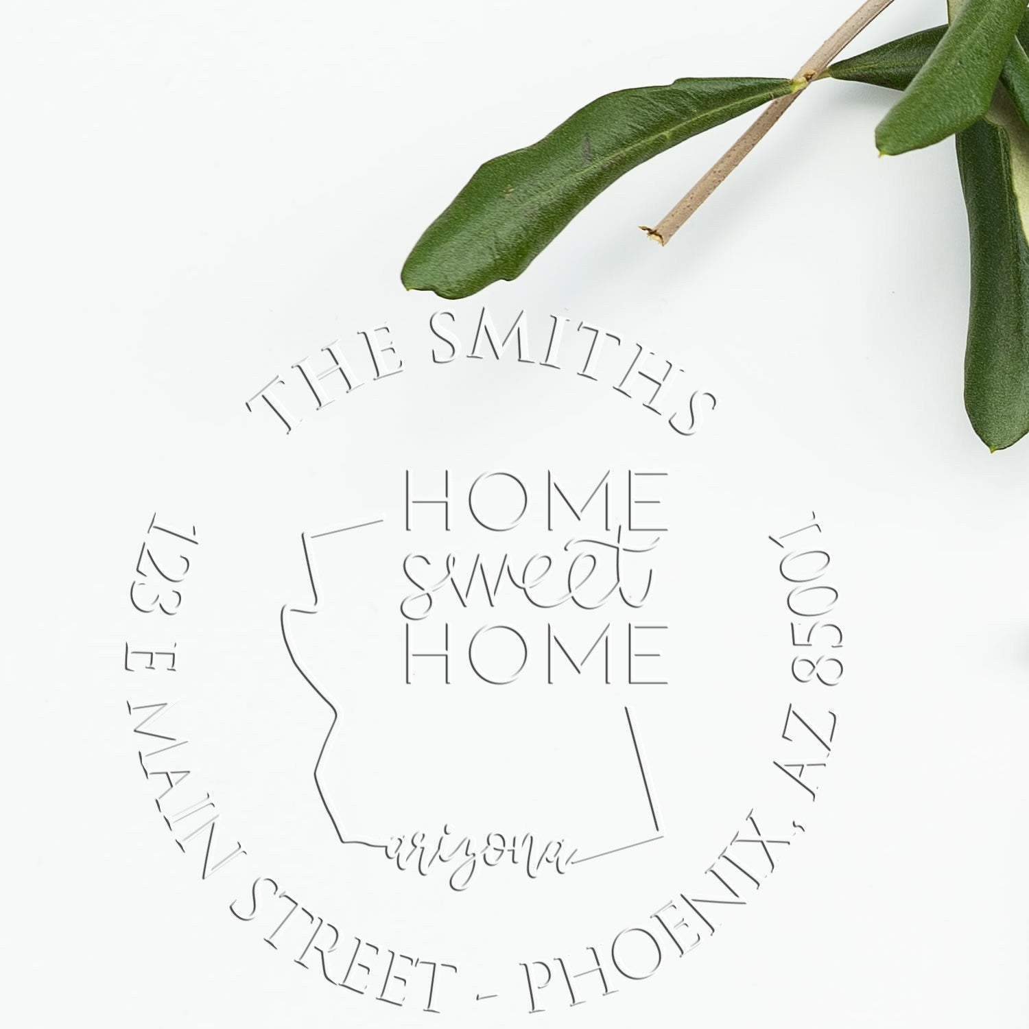 Round AR Soft Personalized Mailing Address Embossed Seal