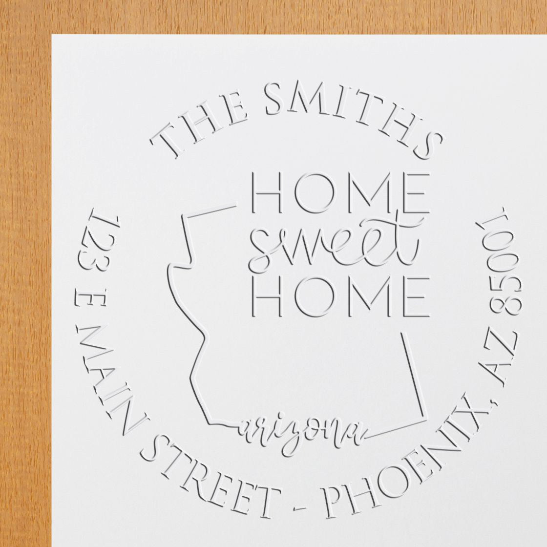 Round AZ Soft Personalized Mailing Address Seal Stamp Embosser
