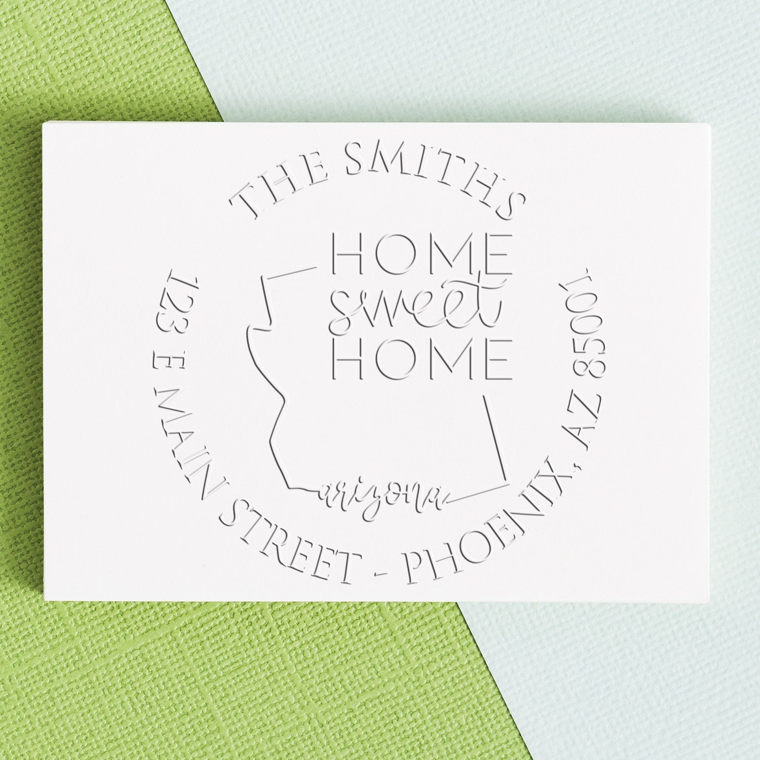 Round AZ Soft Personalized Mailing Address Seal Stamp Embosser