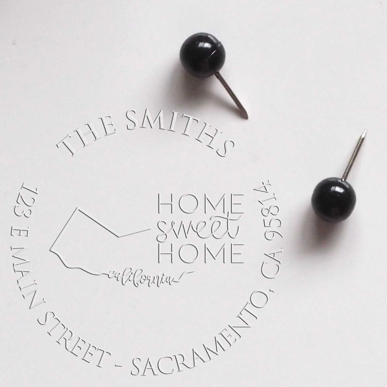 Round CA Soft Personalized Mailing Address Embossing Seal