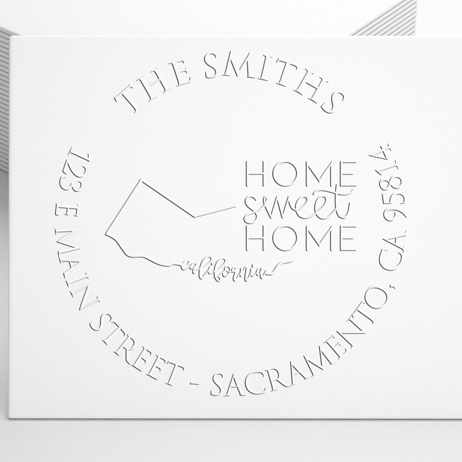 Round CA Soft Personalized Mailing Address Embossing Seal