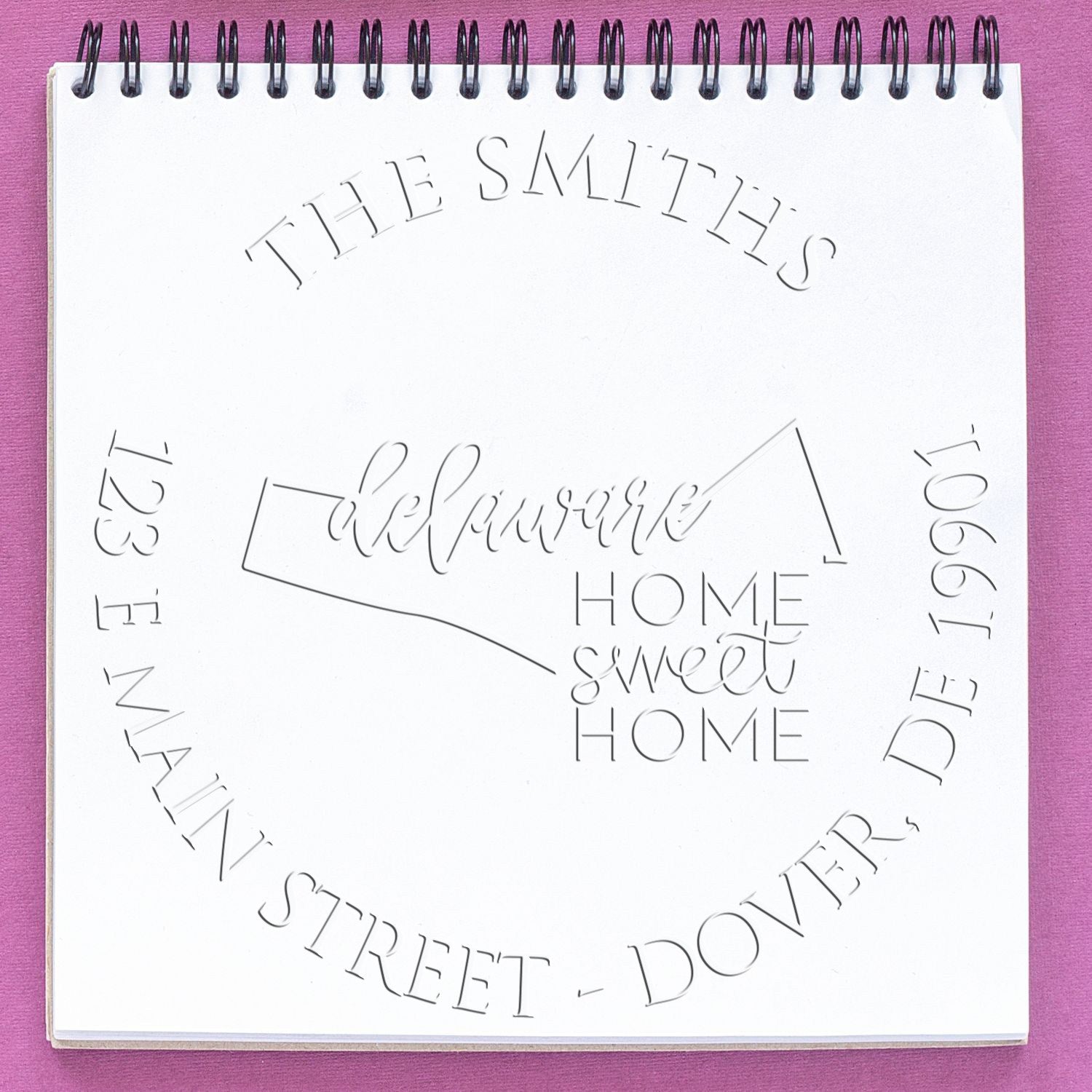 Round DE Soft Personalized Mailing Address Embosser Seal Stamp