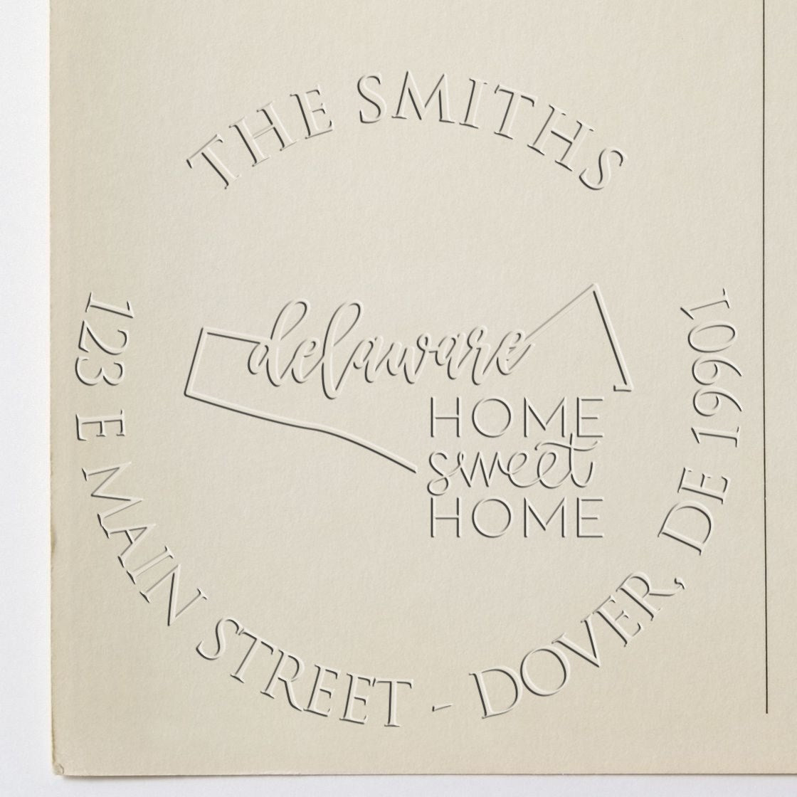 Round DE Soft Personalized Mailing Address Embosser Seal Stamp