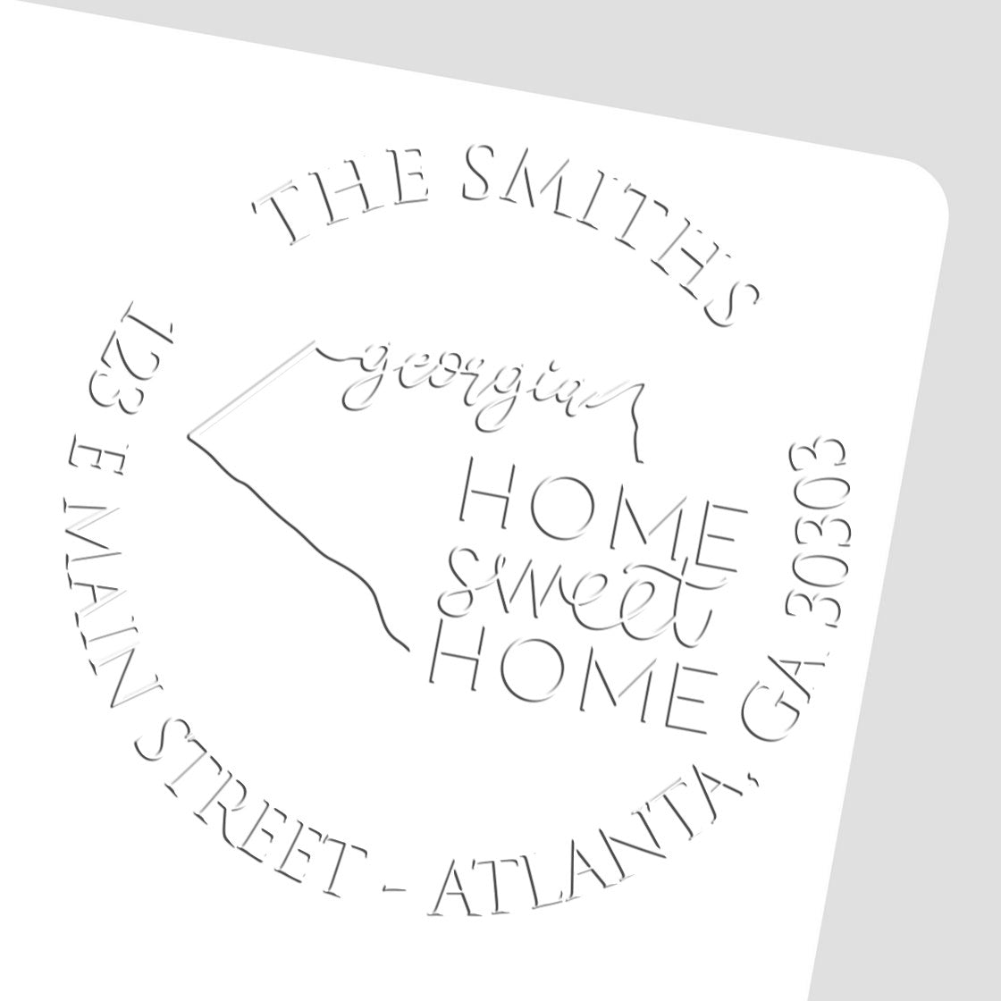 Round GA Soft Personalized Mailing Address Seal Stamp