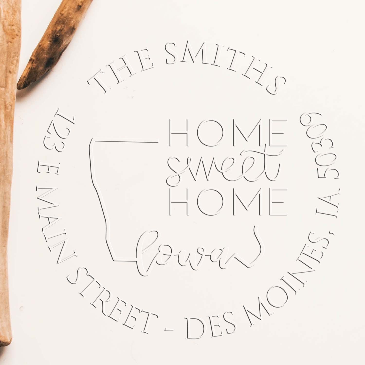 Round IA Soft Personalized Return Seal Stamp Embosser