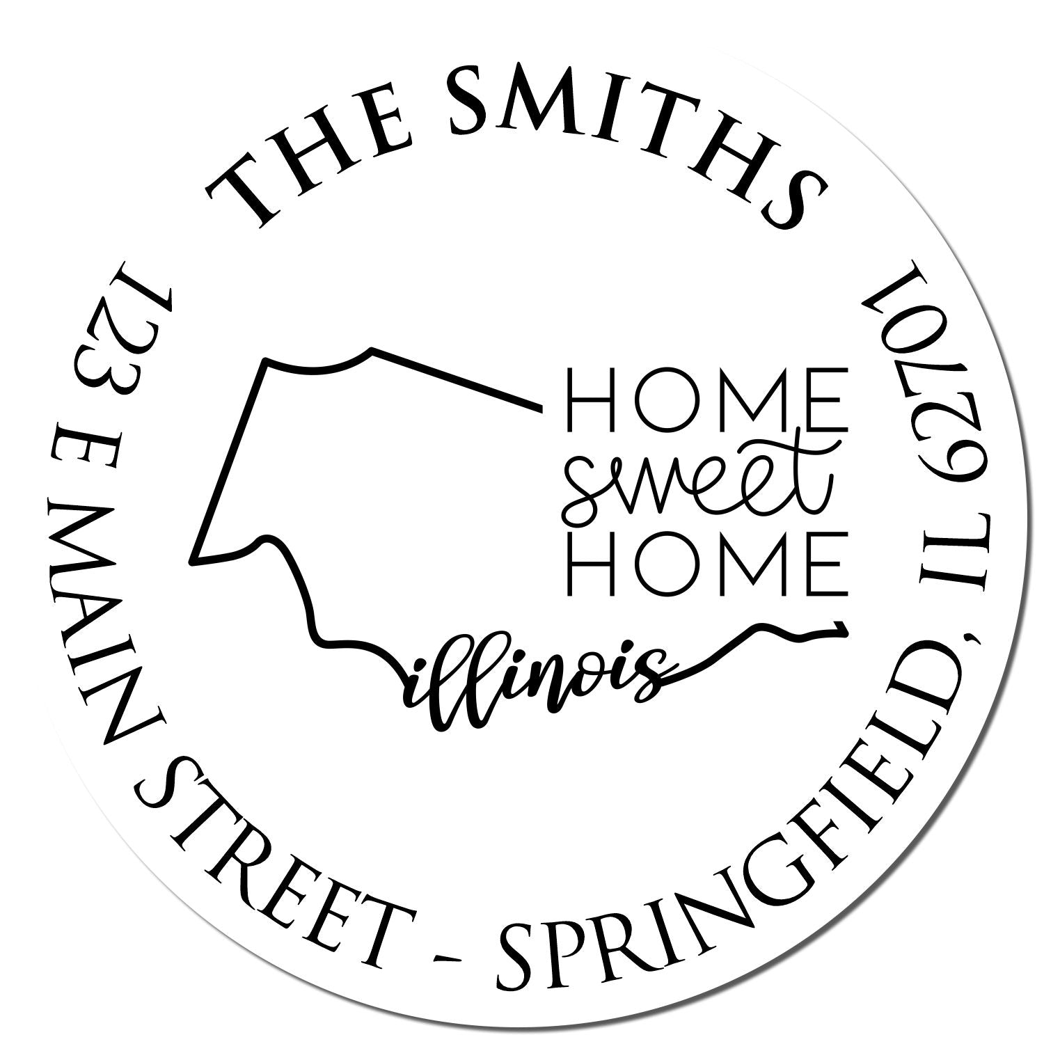 Slim Idaho State Home Sweet Home Custom-Made Mailing Pre-Inked Stamp - Engineer Seal Stamps