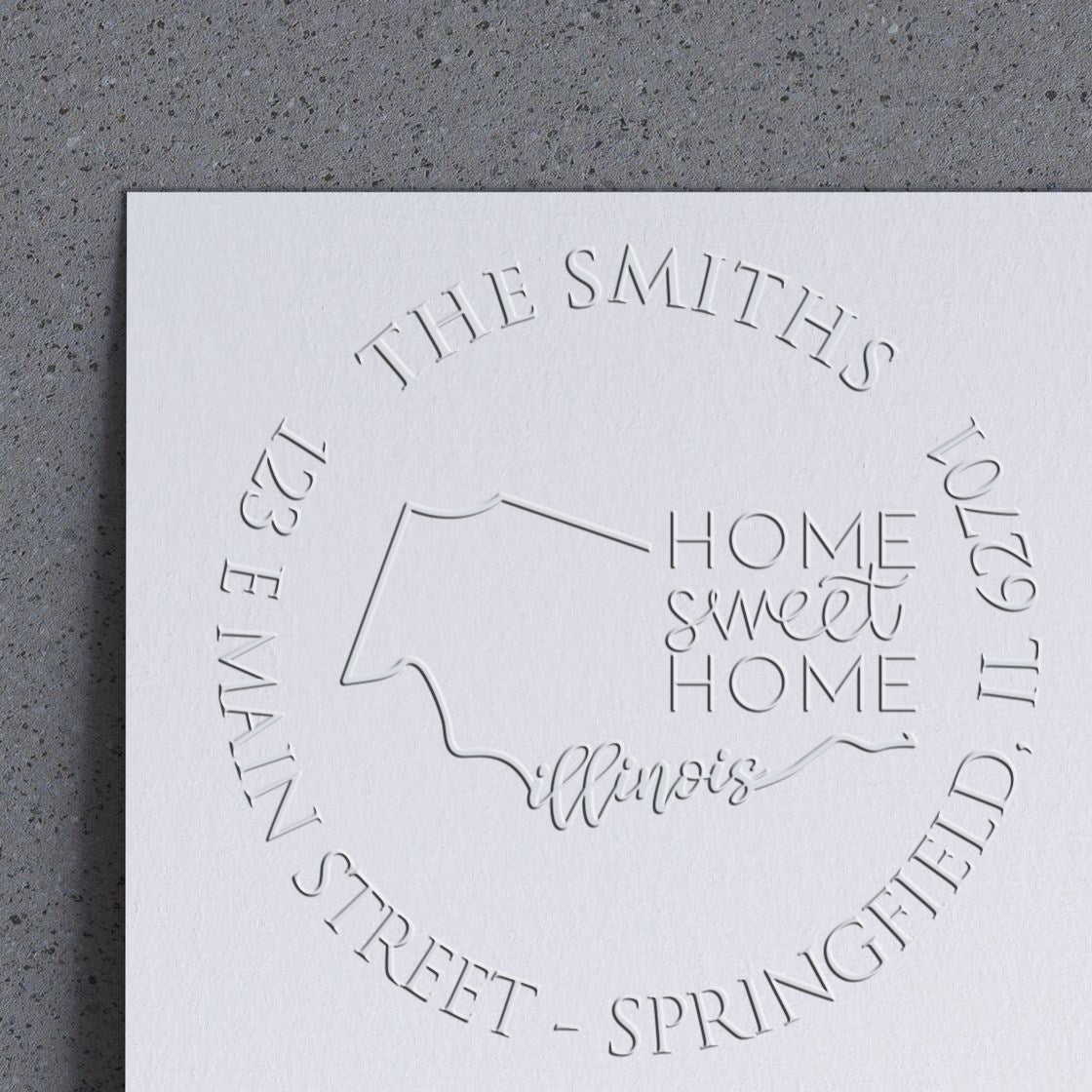 Desk IL Sweet Home Custom Mailing Address Embosser - Engineer Seal Stamps