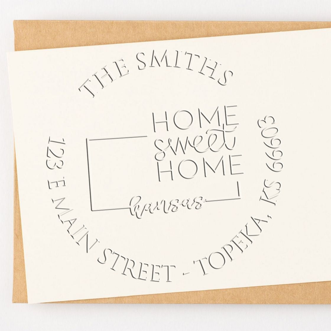 Desk KS Sweet Home Custom Mailing Address Stamp Embosser - Engineer Seal Stamps