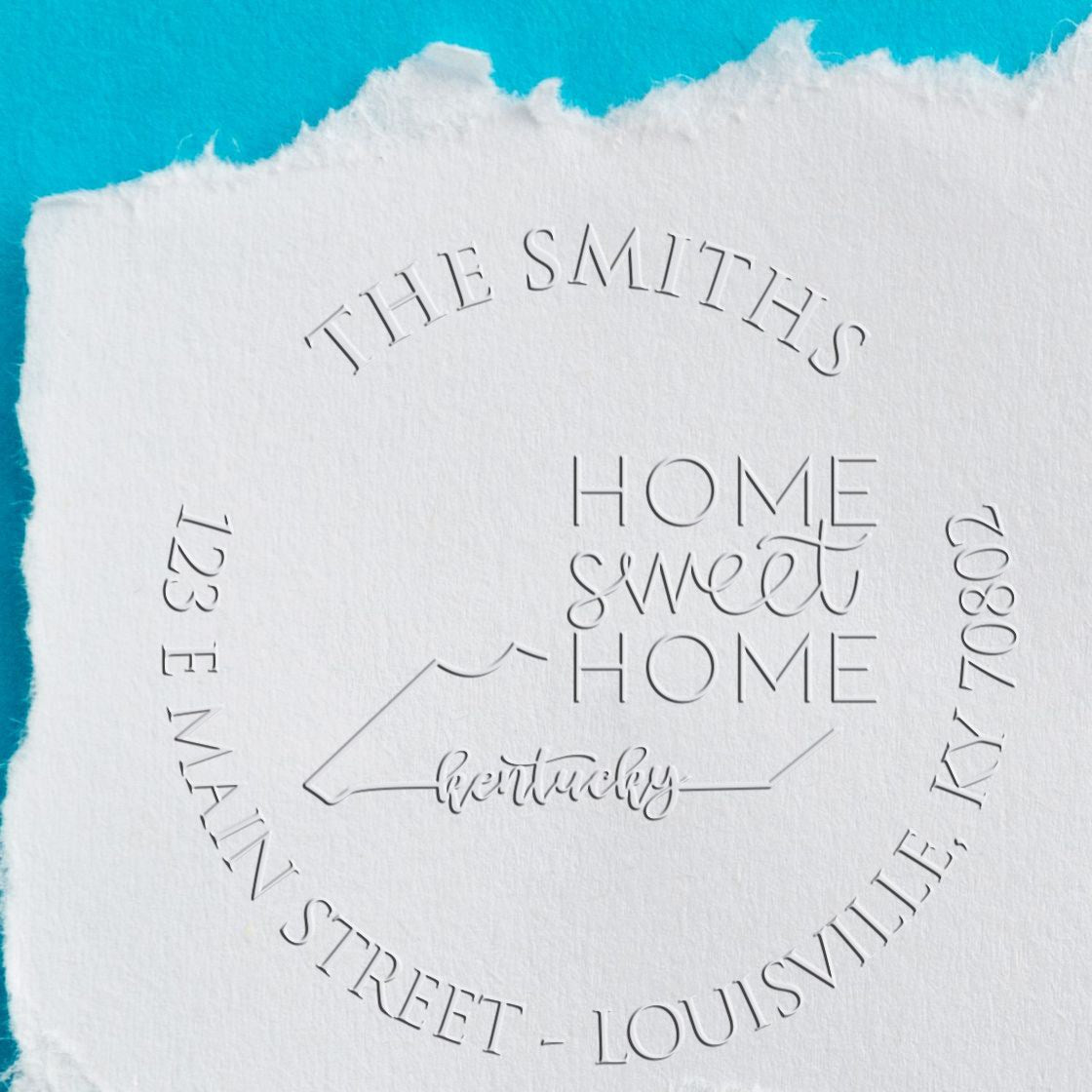 Desk KY Sweet Home Custom Mailing Address Seal Stamp Embosser - Engineer Seal Stamps