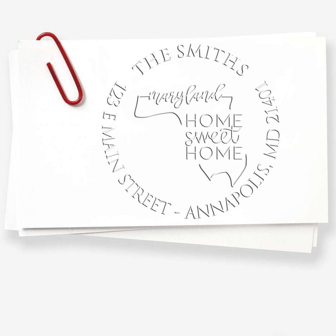 Round MD Soft Personalized Return Embosser Seal Stamp
