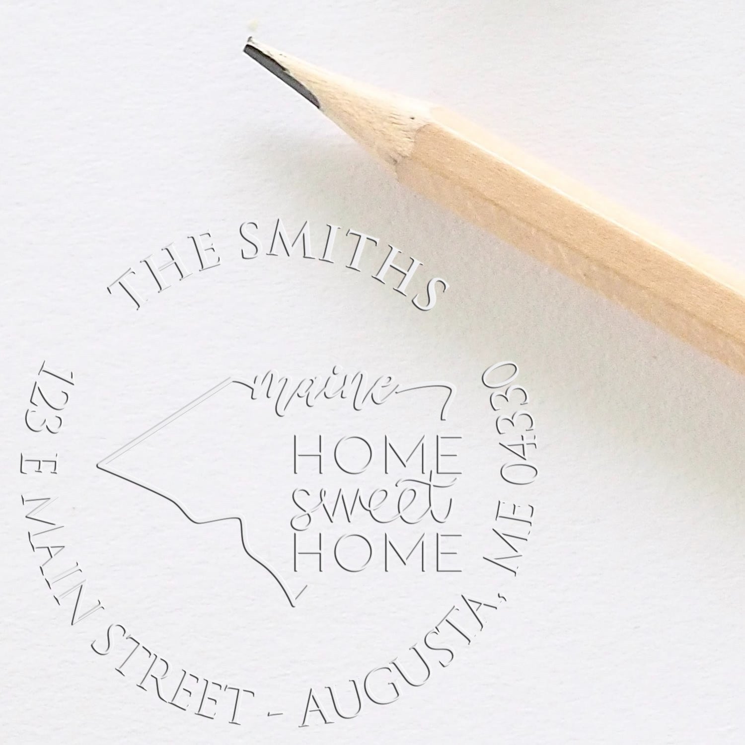 Round ME Soft Personalized Return Embossing Stamp