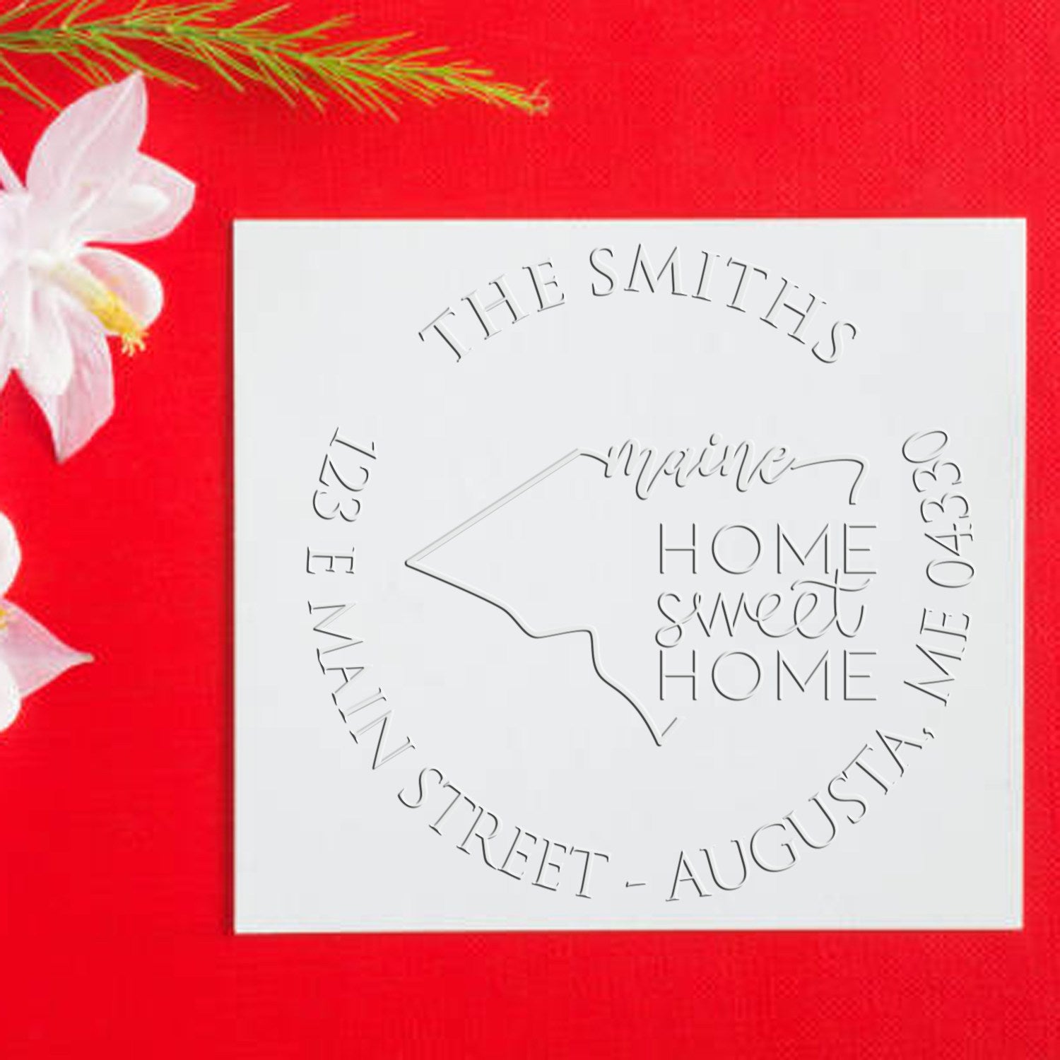 Round ME Soft Personalized Return Embossing Stamp