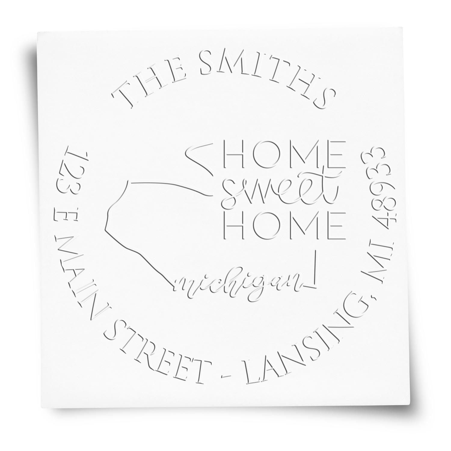 Desk MI Sweet Home Custom Mailing Address Embosser Seal Stamp - Engineer Seal Stamps