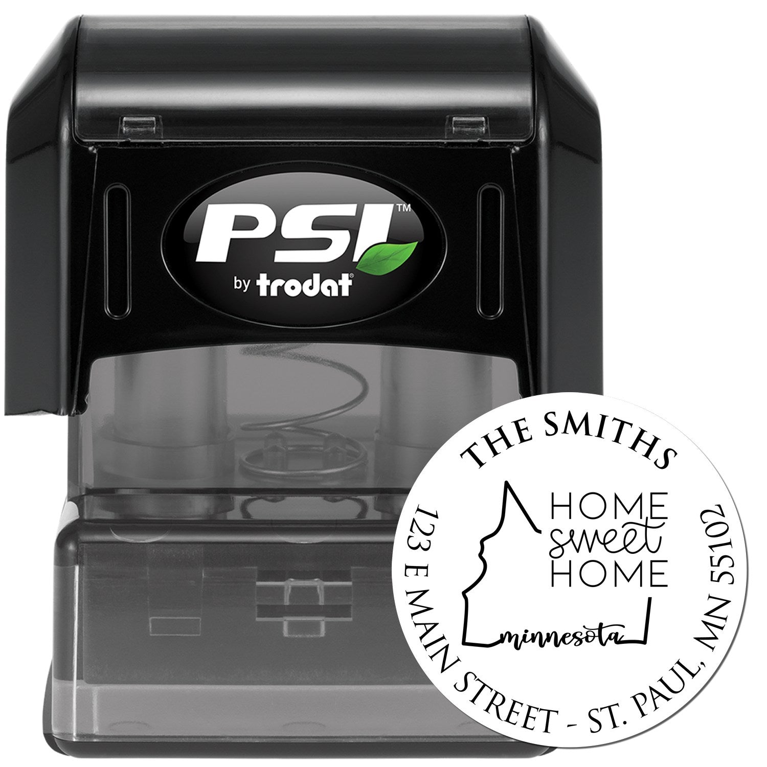 Round PSI Minnesota State Home Sweet Home Personalized Address Label Stamper - Engineer Seal Stamps