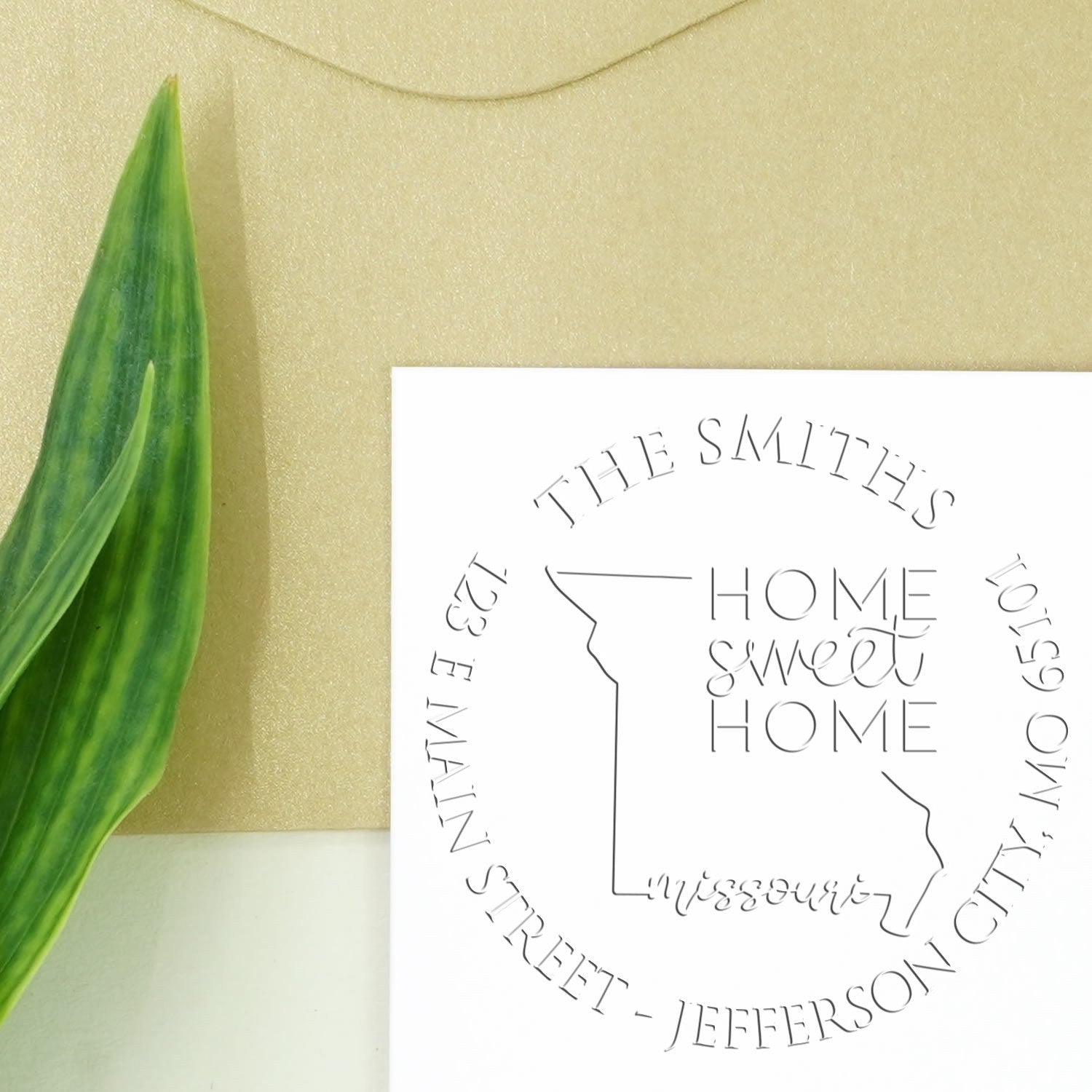 Desk MO Sweet Home Custom Return Embosser - Engineer Seal Stamps