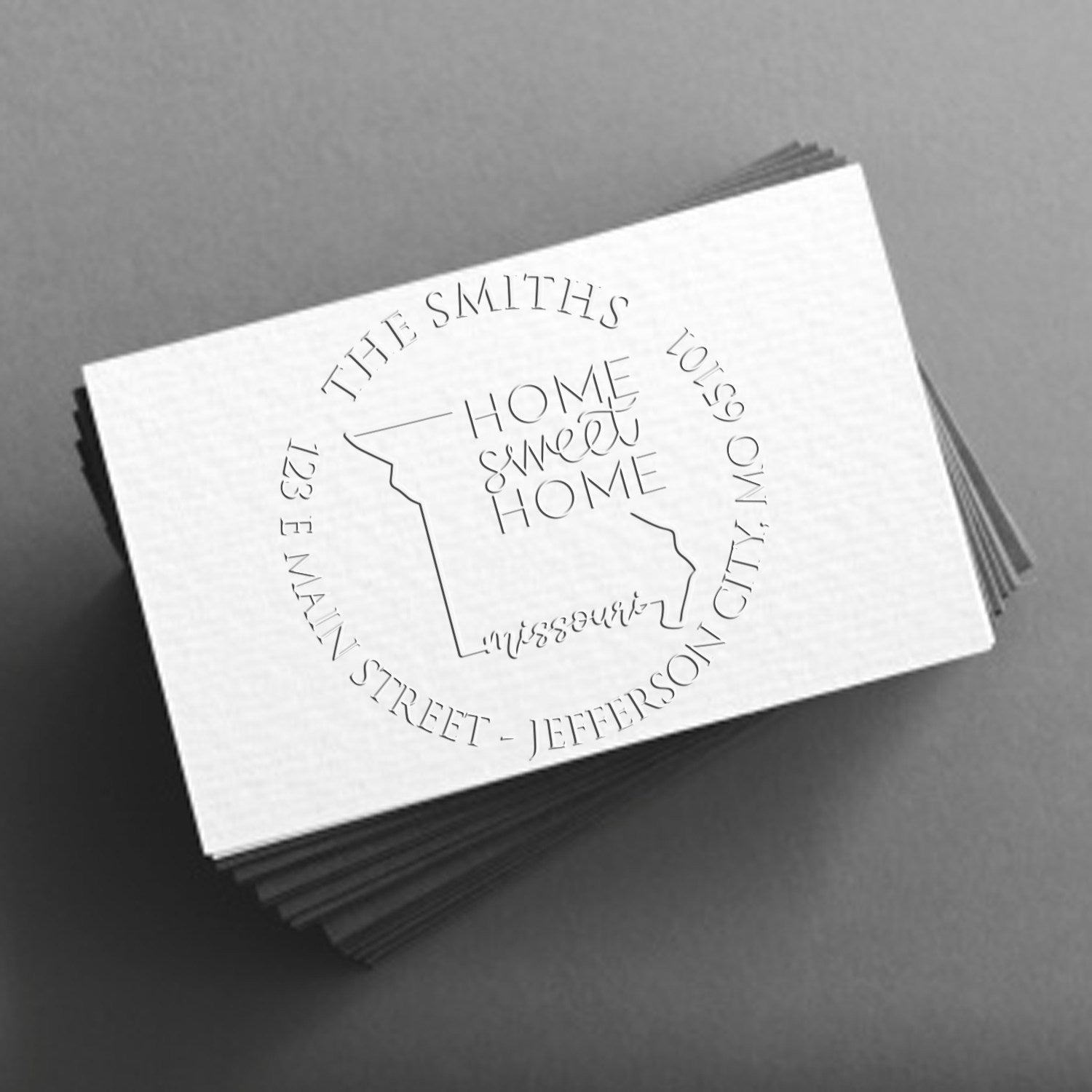 Desk MO Sweet Home Custom Return Embosser - Engineer Seal Stamps