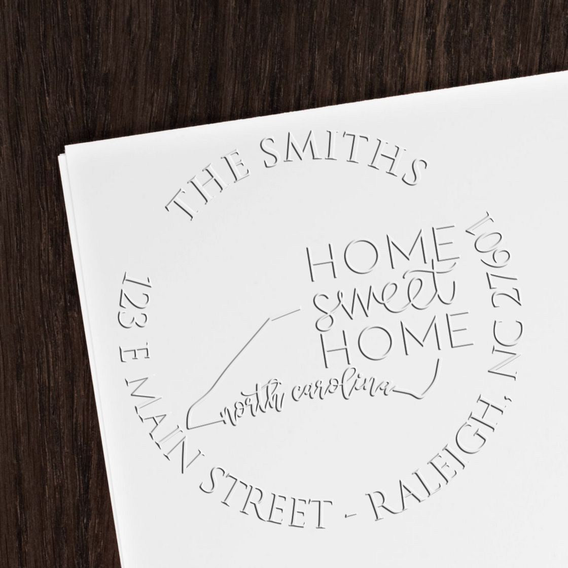 Desk NC Sweet Home Custom Return Embossing Stamp - Engineer Seal Stamps