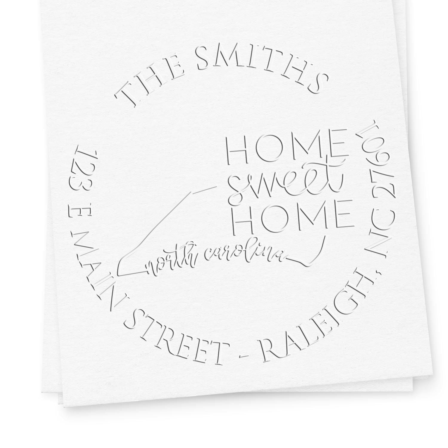 Desk NC Sweet Home Custom Return Embossing Stamp - Engineer Seal Stamps