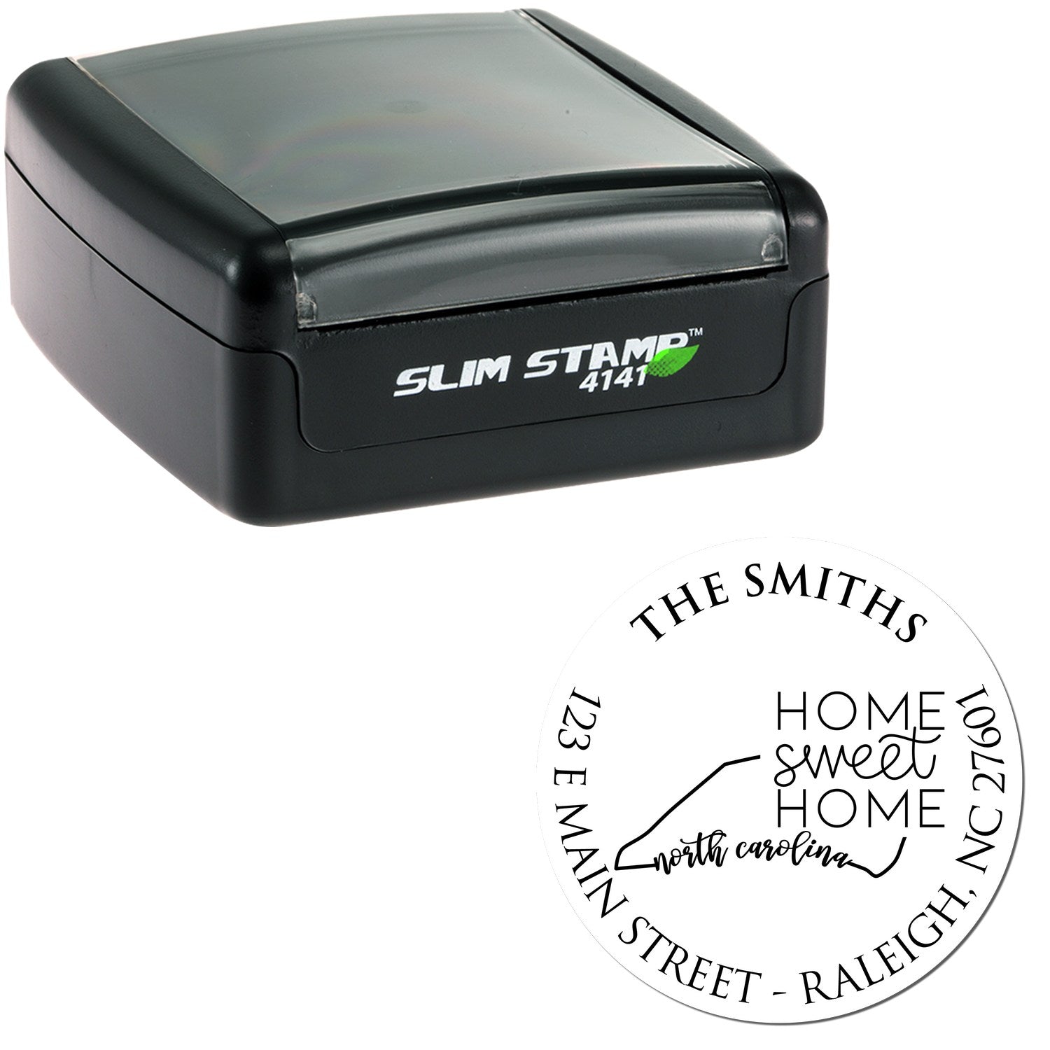 Slim North Carolina State Home Sweet Home Mail Address Pre-Inked Stamp - Engineer Seal Stamps