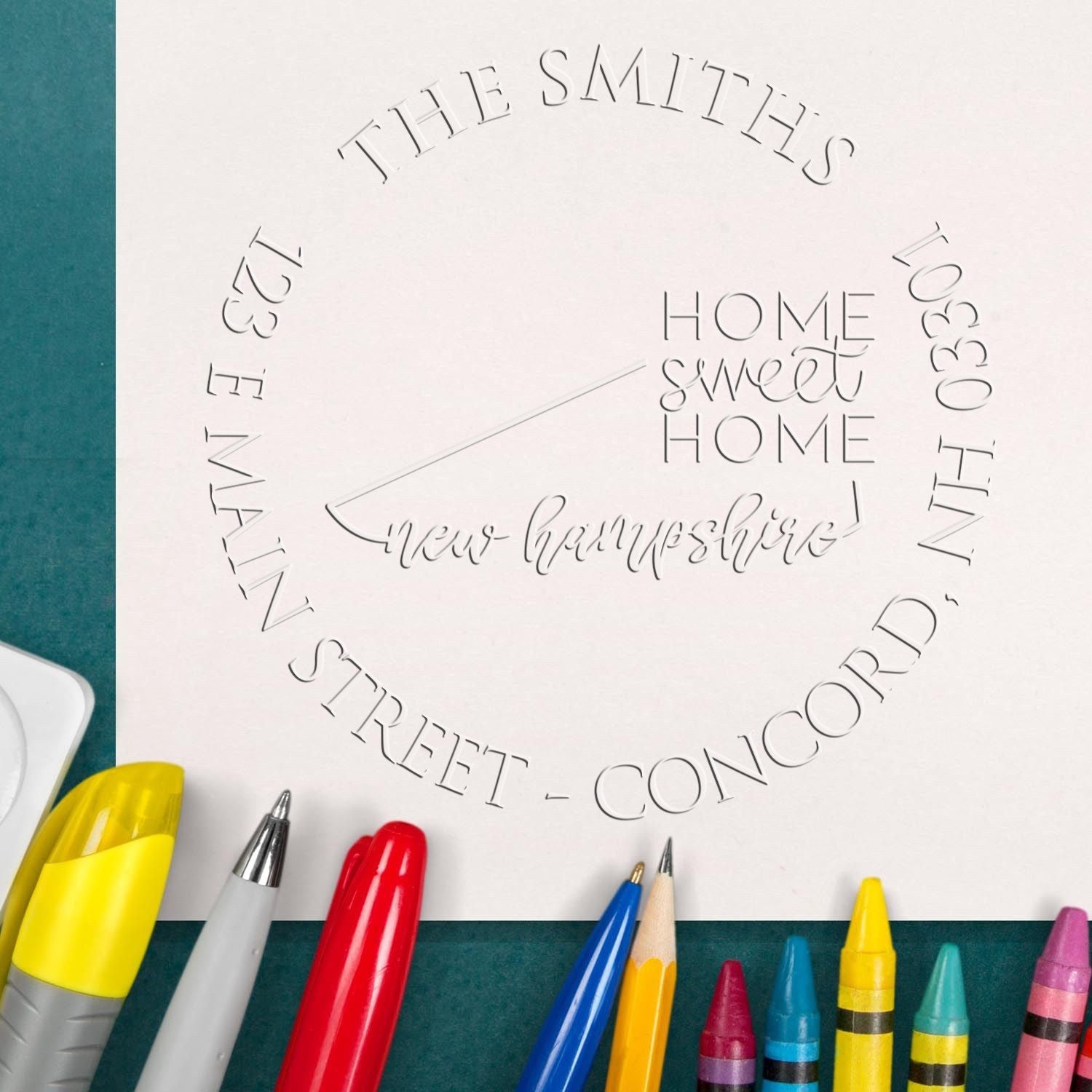Round NH Soft Personalizable Mailing Embossing Seal