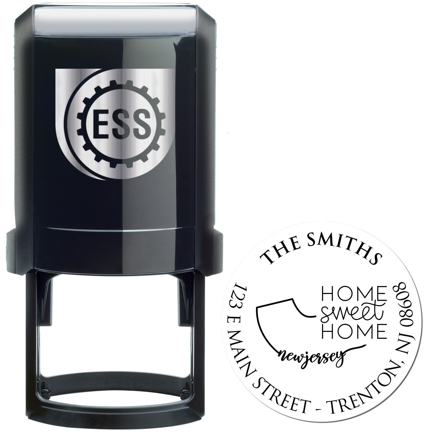 Self-Inking Round New Jersey State Home Sweet Home Return Address Stamp - Engineer Seal Stamps