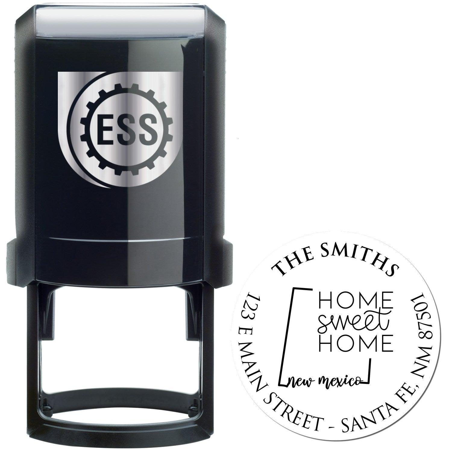 Self-Inking Round New Mexico State Home Sweet Home Return Address Stamper - Engineer Seal Stamps