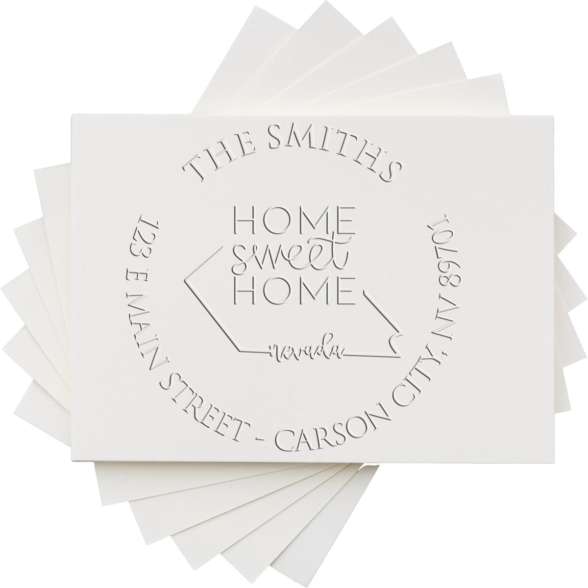 Shiny Round NV Soft Personalizable State Love Stamp with embossed seal in use for mailing or decorative purposes.