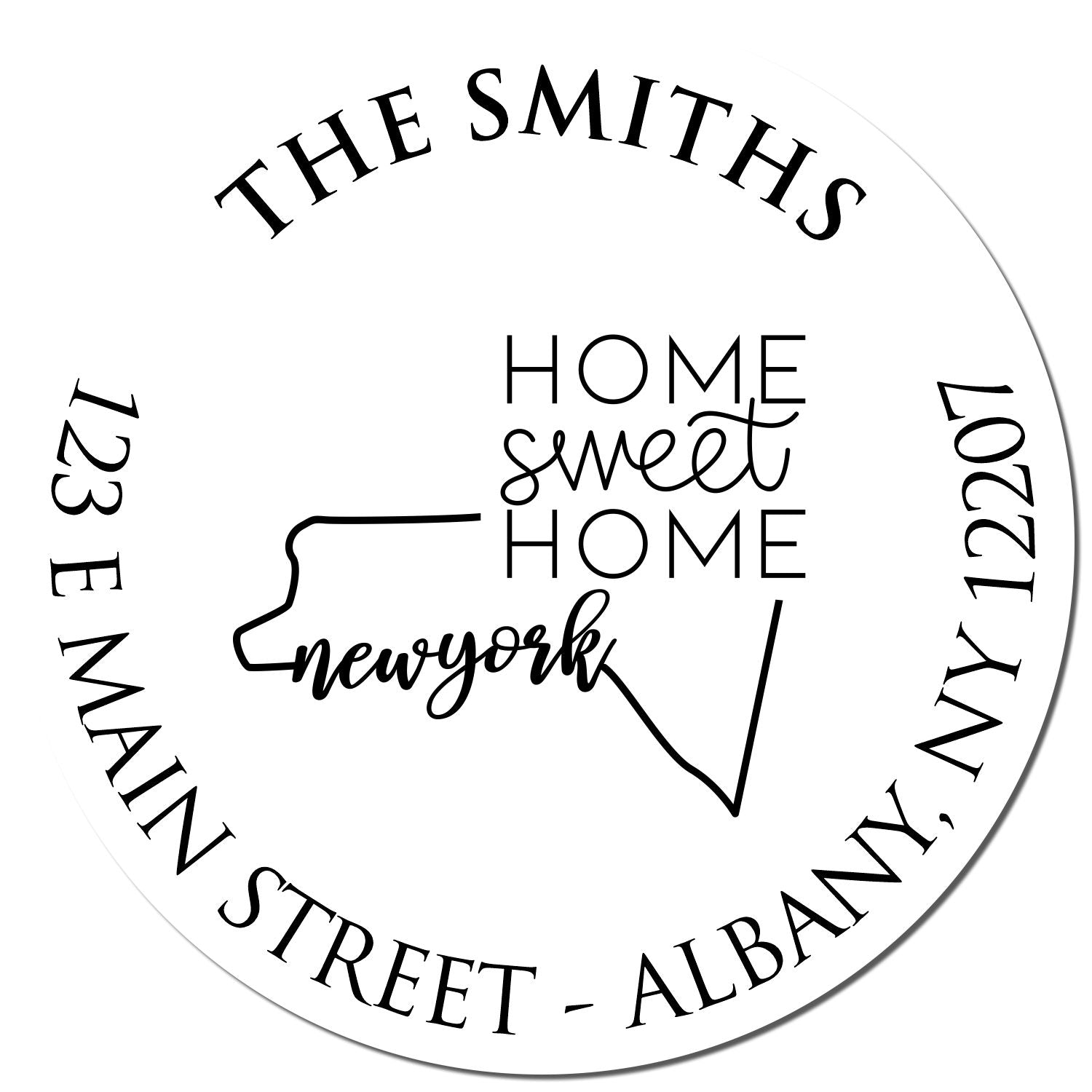 Slim New York State Home Sweet Home Mail Address Stamp - Engineer Seal Stamps